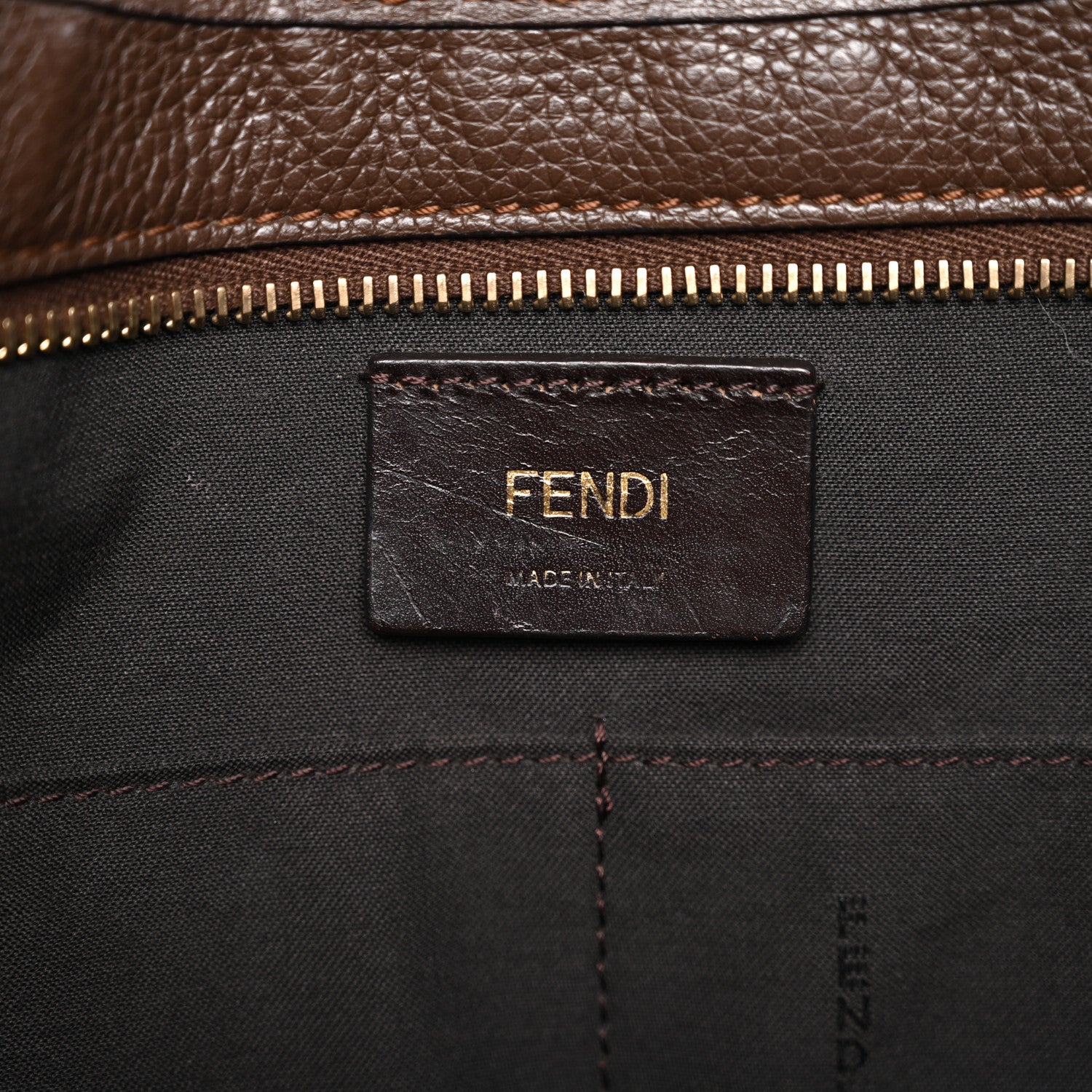 Fendi Zucca Vitello Artic Medium Shopping Tote Tobacco Castagna 6 of 12