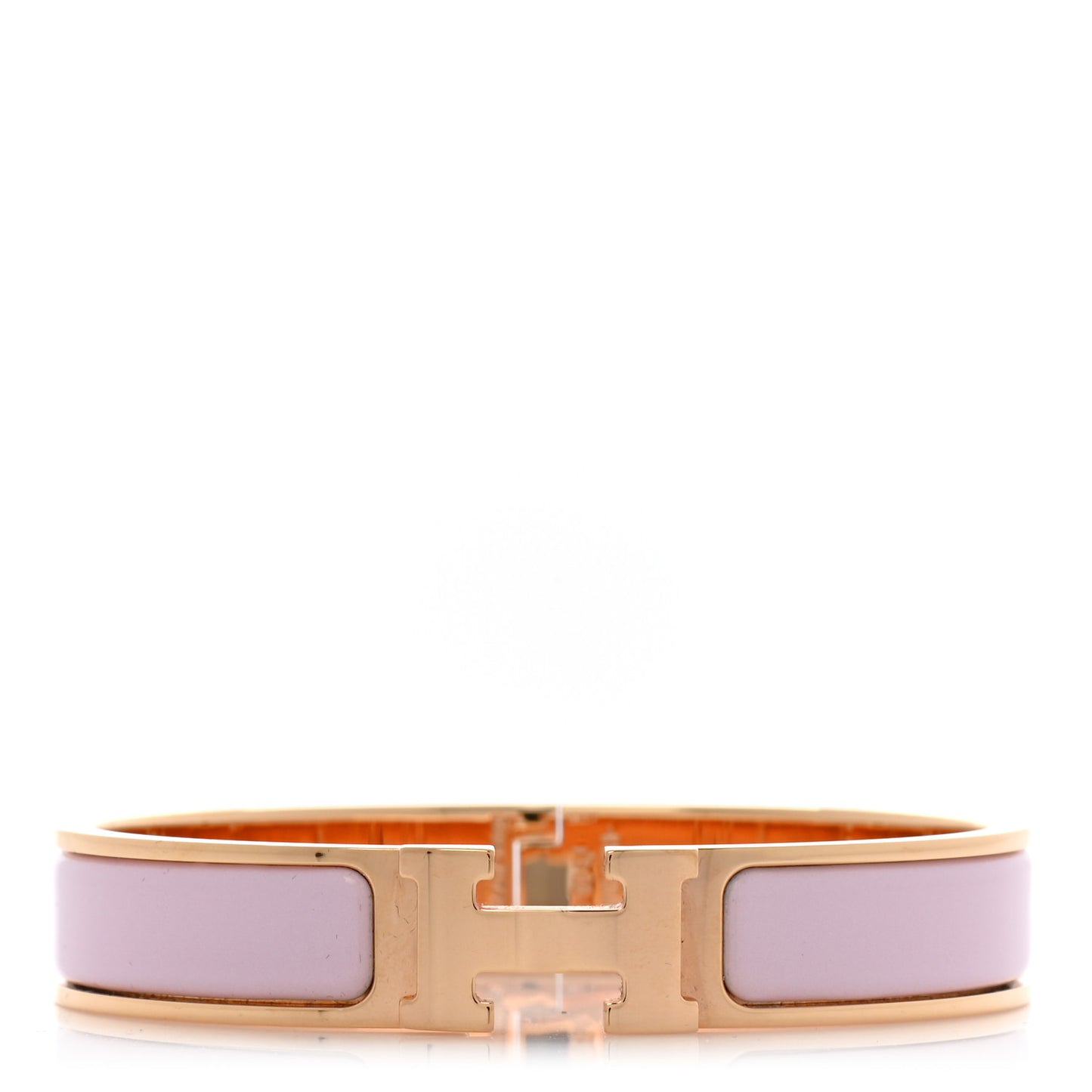 Enamel Narrow Clic Clac H Bracelet GM Rose Dragee