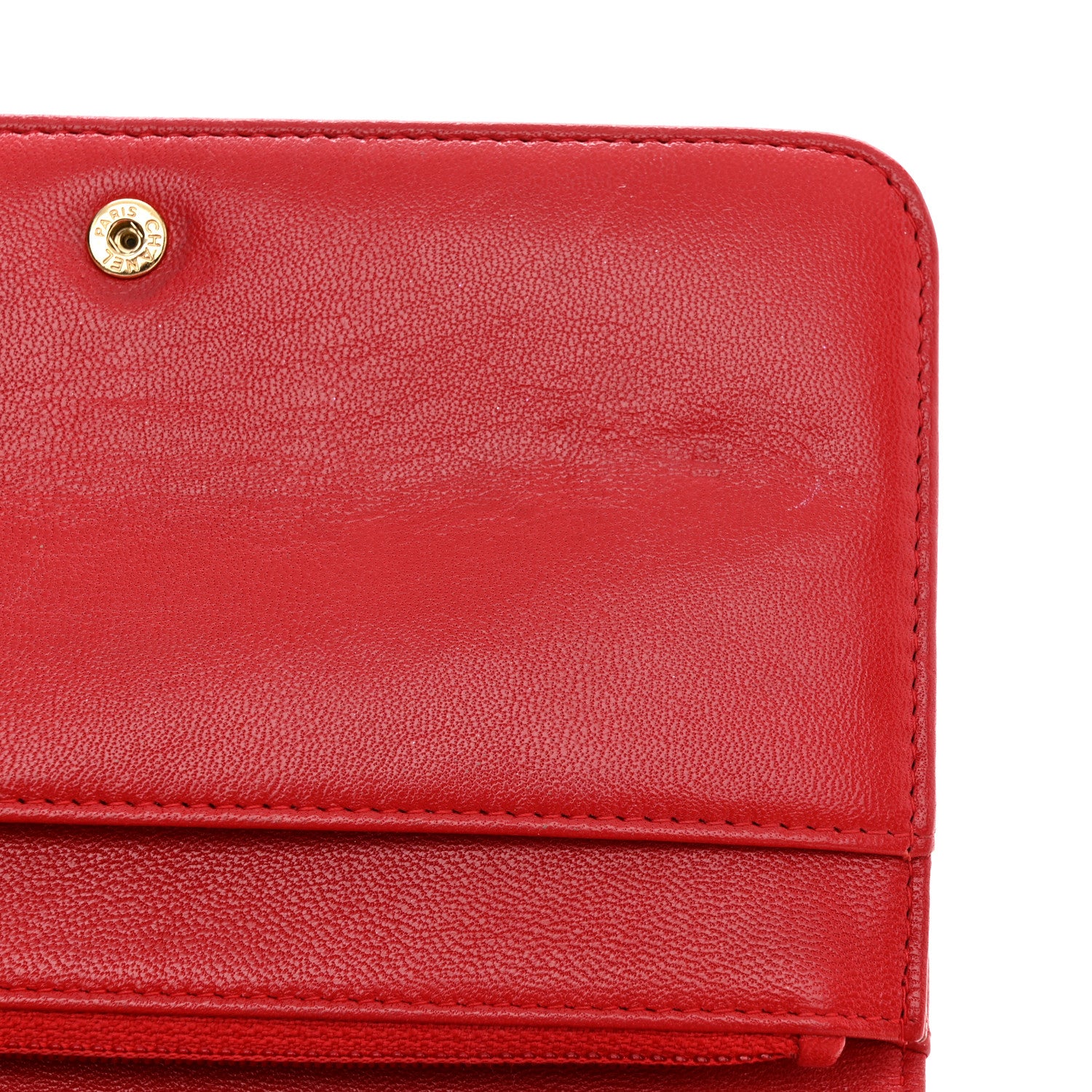 Chanel Sheepskin Quilted Mademoiselle Vintage Wallet On Chain WOC Red 14 of 15