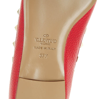 Valentino Garavani Pebbled Calfskin Rockstud Ballerina Flats 37.5 Rosso Valentino 8 of 8