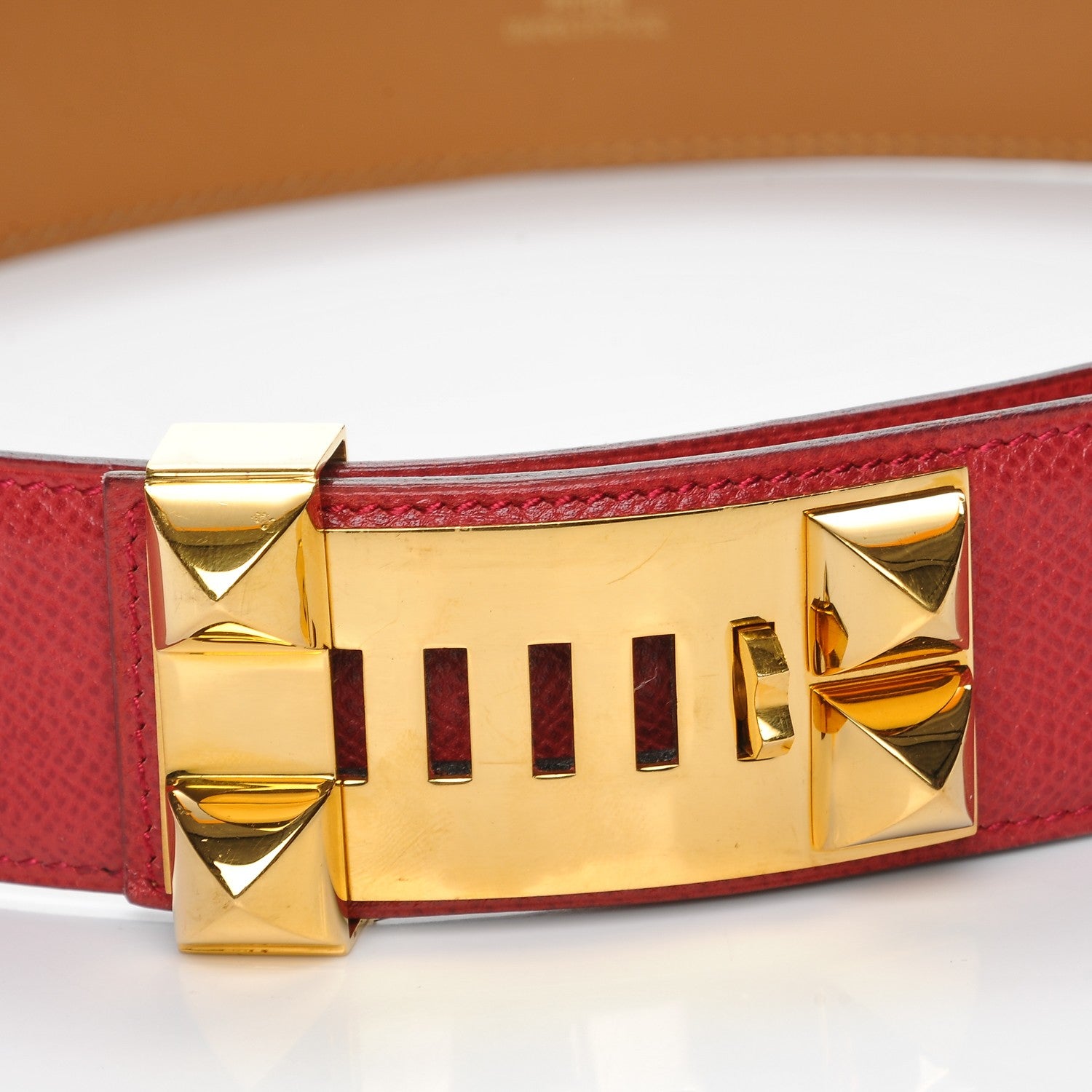 Hermes Courchevel Collier De Chien CDC Belt 70 Rouge Vif 5 of 10