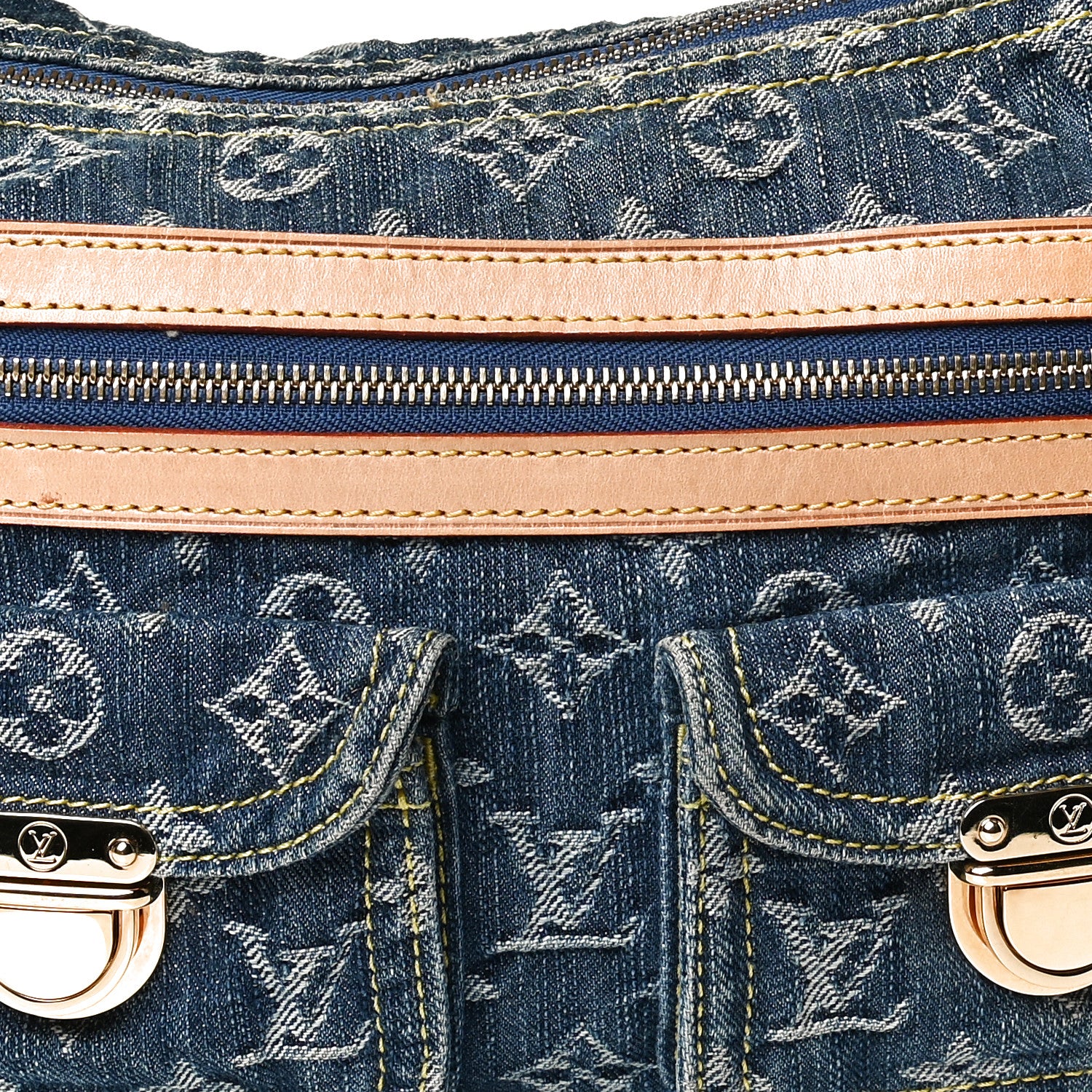 Louis Vuitton Monogram Denim Baggy PM Blue 7 of 12