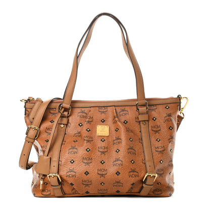 MCM Visetos Medium Essentials Shopper Tote Cognac 1 of 12