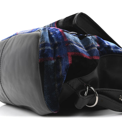 Christian Louboutin Velvet Tartan Spiked SYD Backpack Blue Khol Gun 10 of 10
