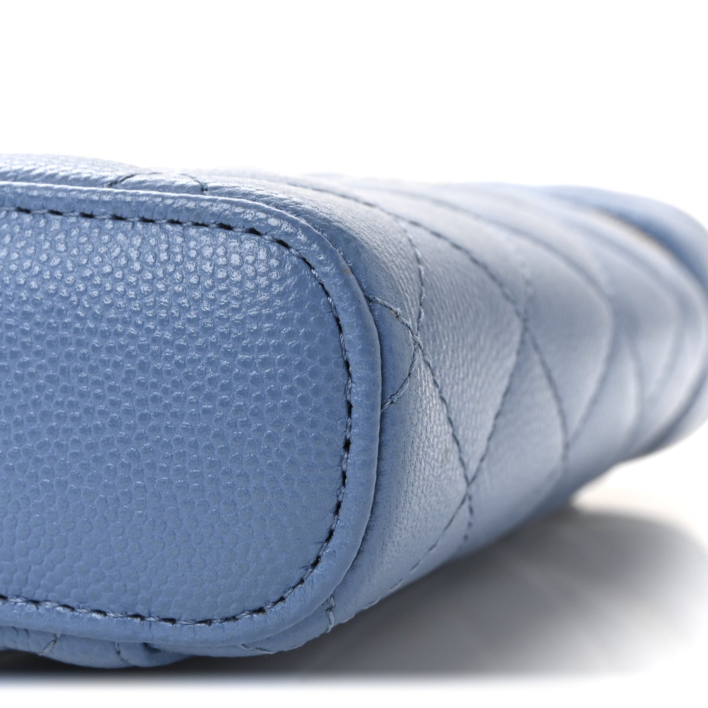 Caviar Quilted Phone Holder With Chain Blue