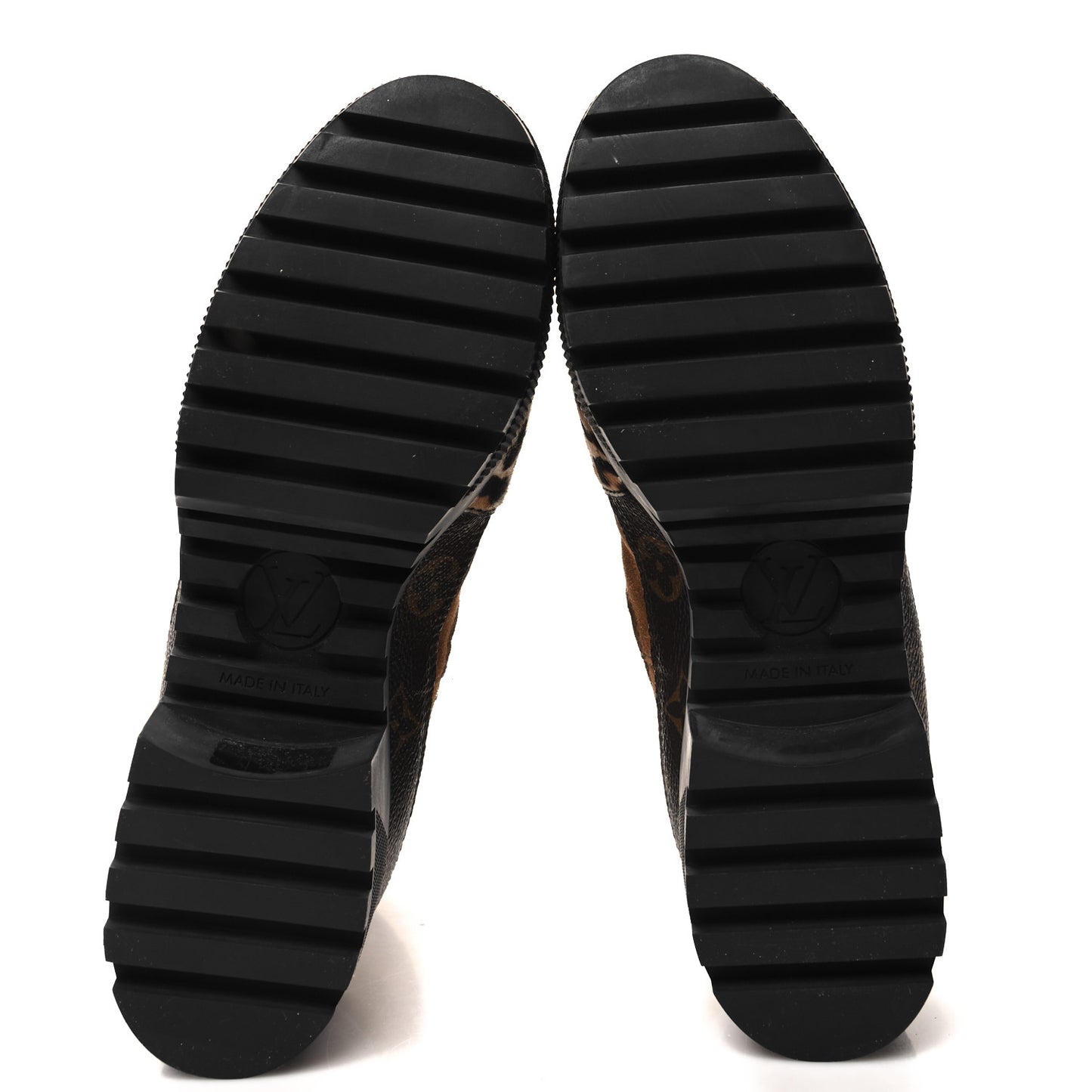 Suede Calfskin Monogram Laureate Platform Desert Boots 37.5 Cognac