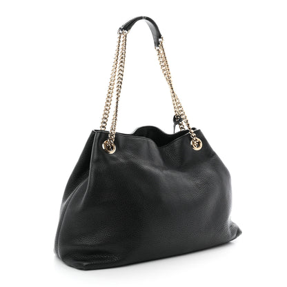Gucci Pebbled Calfskin Medium Soho Chain Shoulder Bag Black 3 of 10