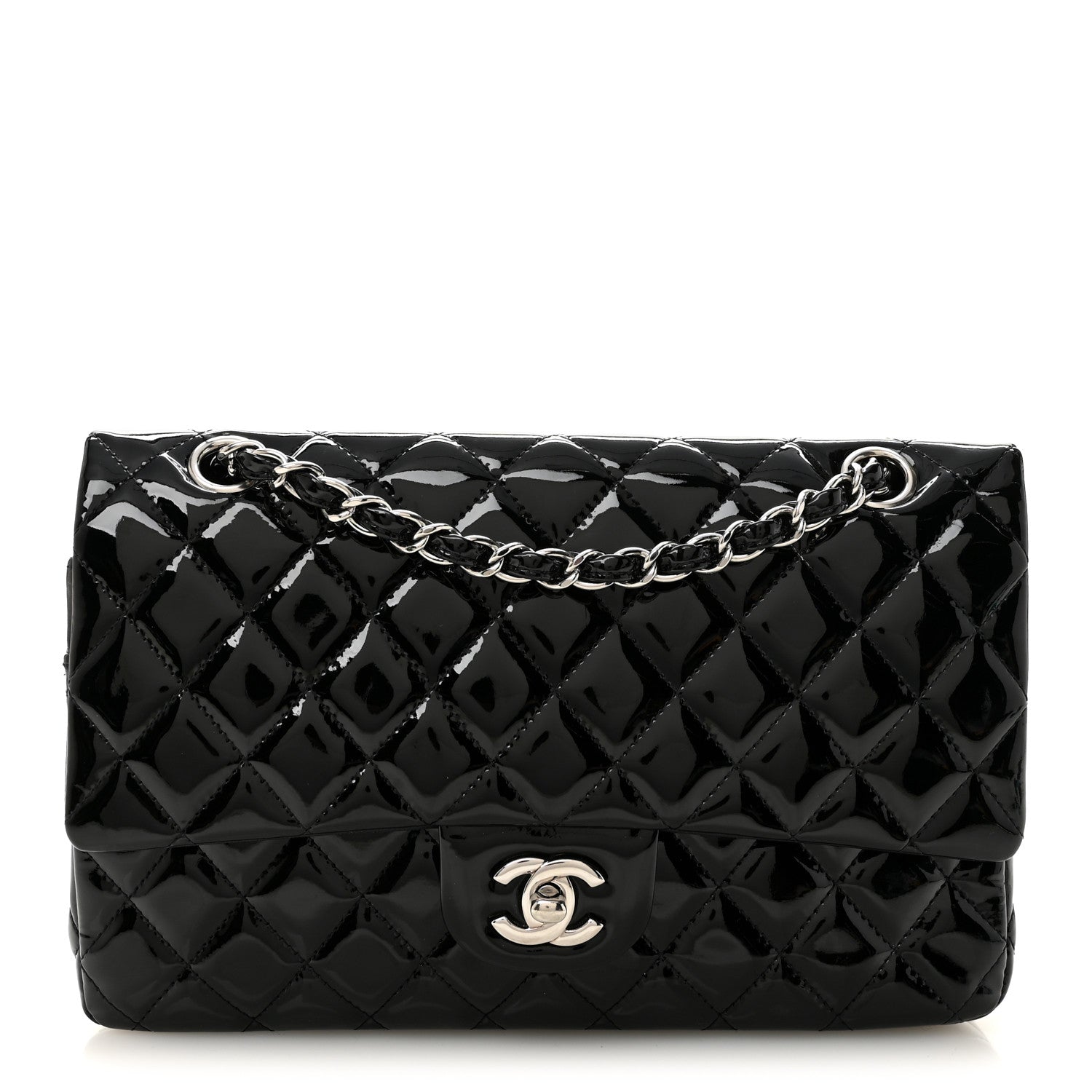 Chanel Patent Quilted Medium Double Flap Black 1 of 10