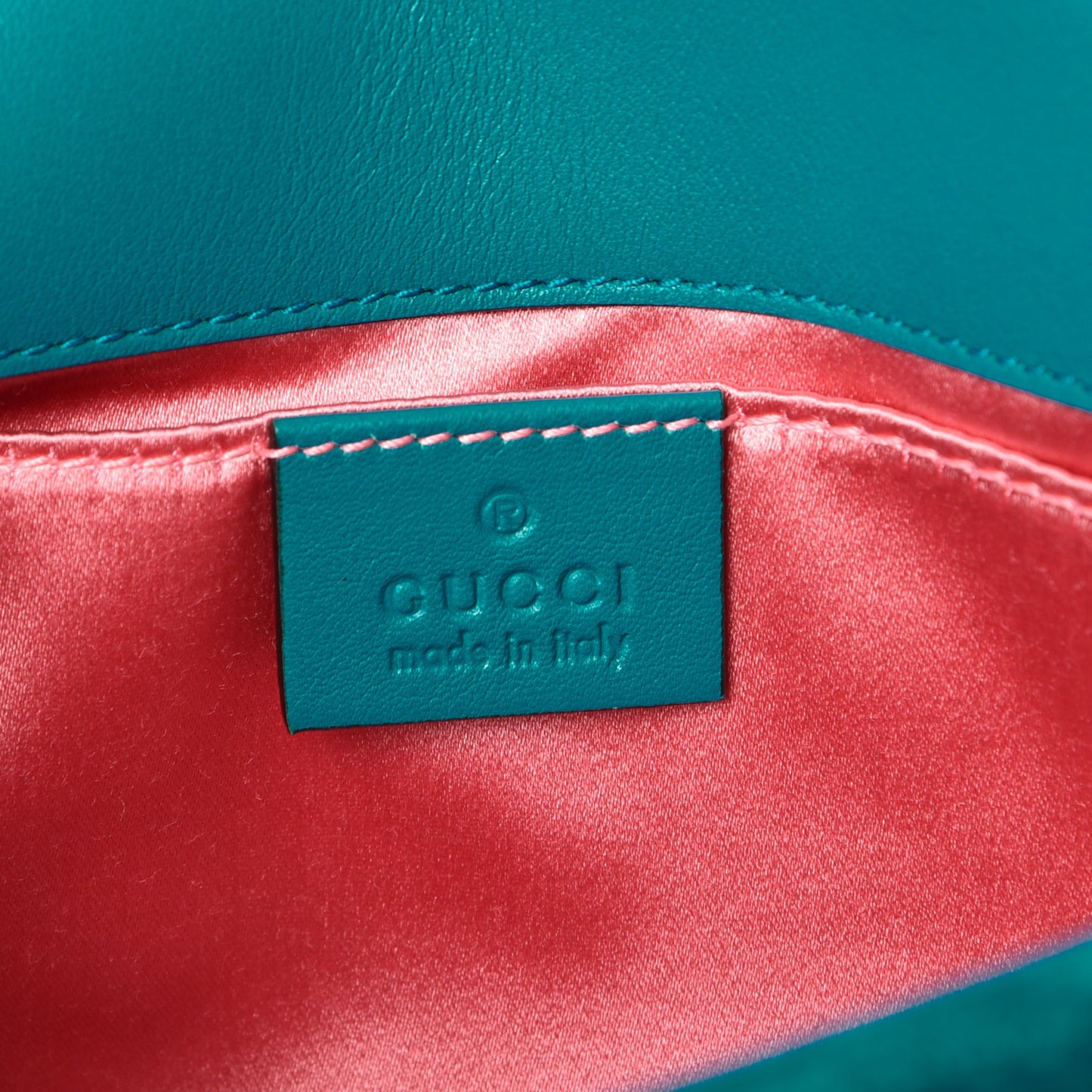 Velvet Matelasse Mini GG Marmont Shoulder Bag Pavone Cyan