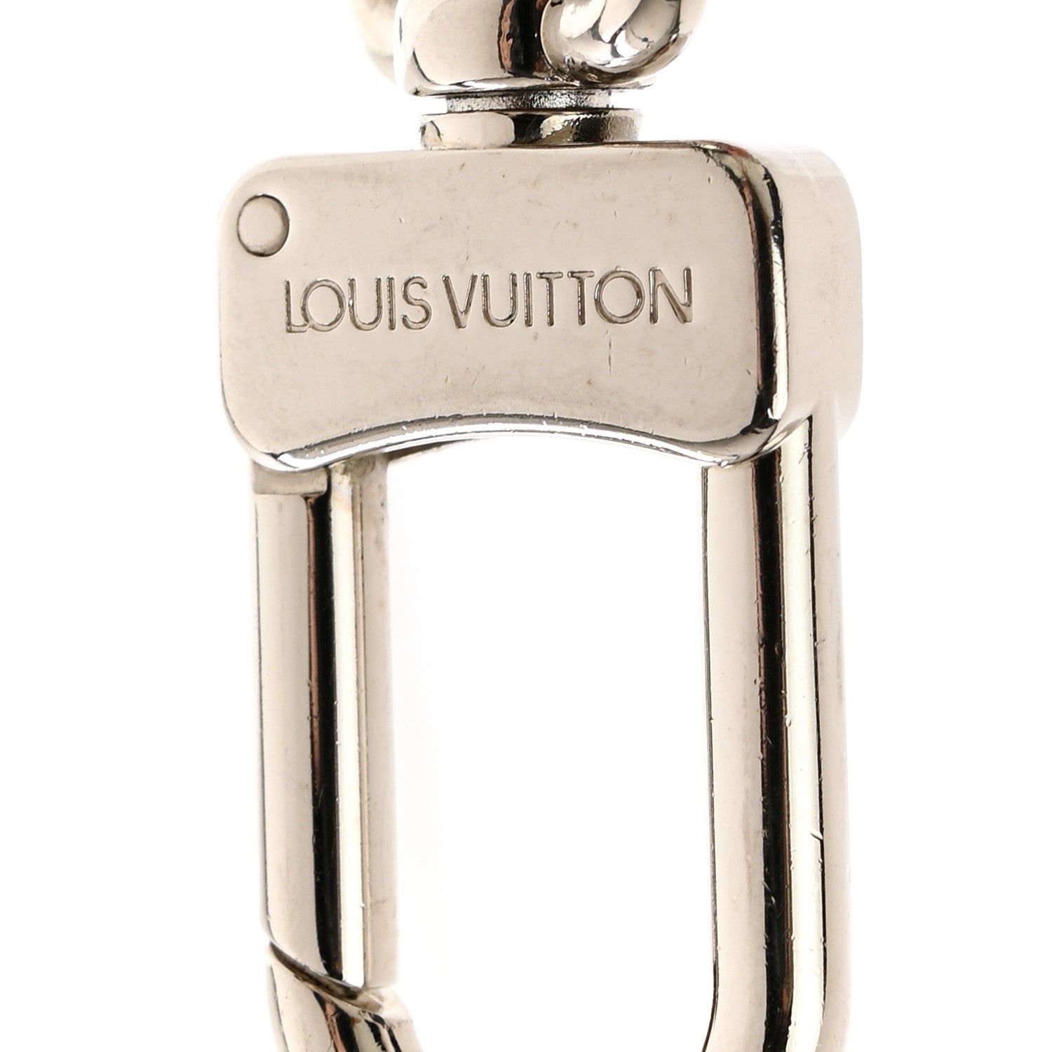 Louis Vuitton Metal Palladiium Finish LV Initiales Bag Charm Key Holder Silver 3 of 5