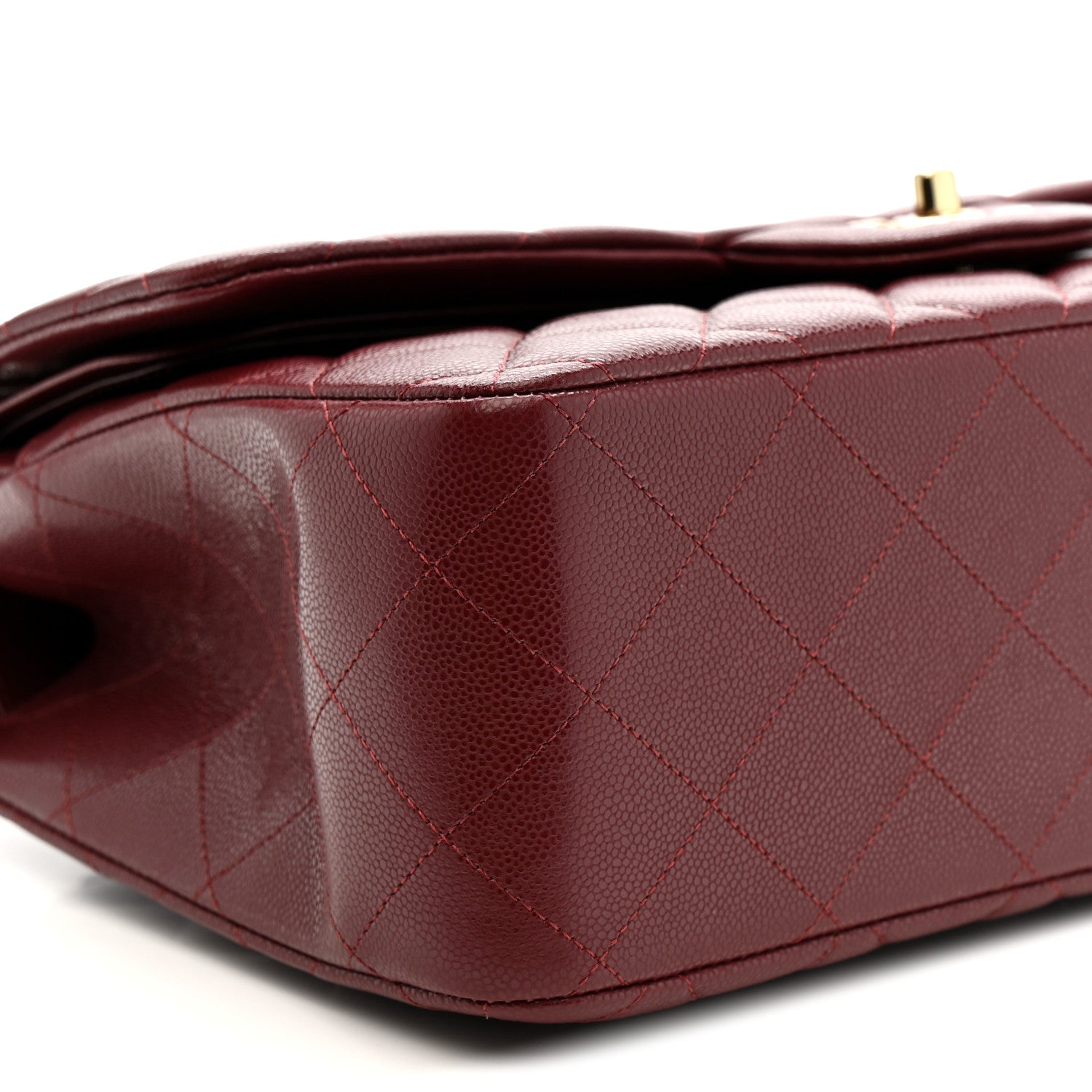 Chanel Caviar Quilted Jumbo Double Flap Burgundy 16 of 25