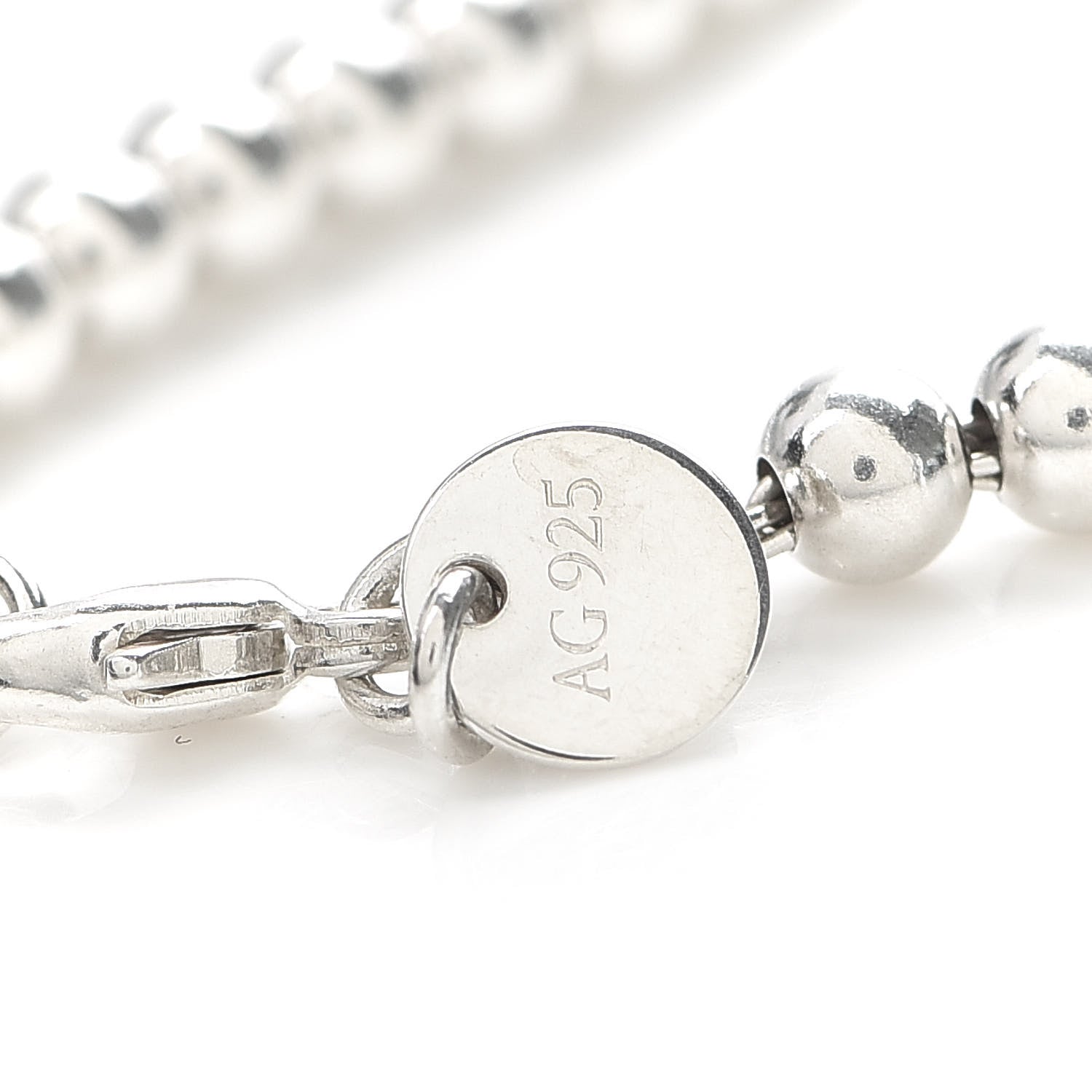 Tiffany Sterling Silver 4mm Bow Bead Bracelet 6 of 6