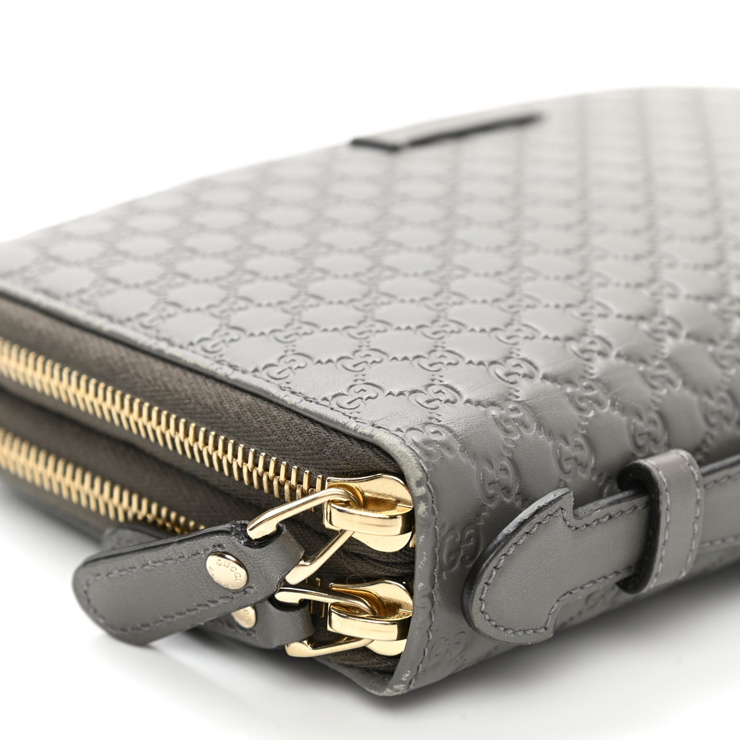 Microguccissima Zip Around Top Handle Travel Wallet Loess