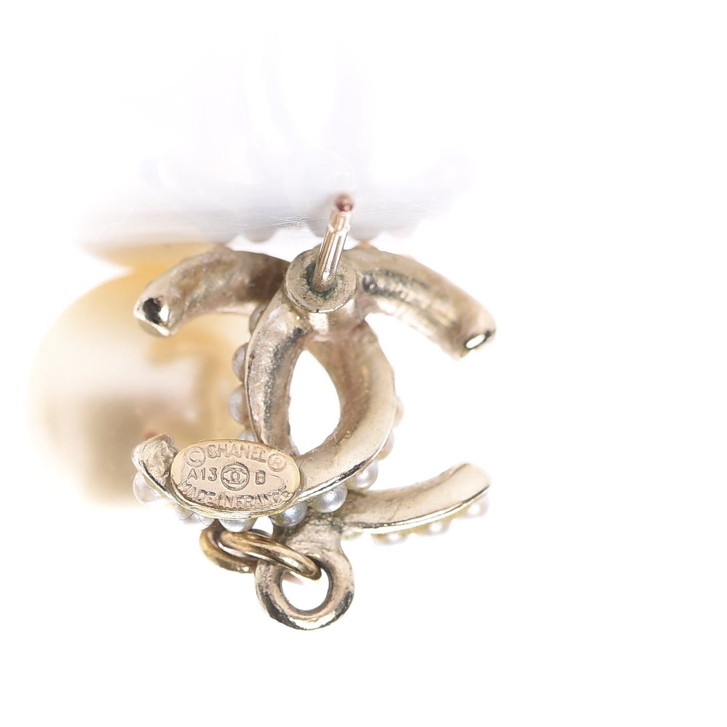 Chanel Pearl CC Drop Earrings Gold 4 of 8