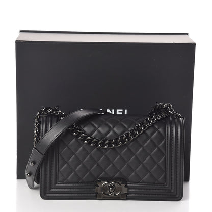 Chanel Calfskin Quilted Medium Boy Flap So Black 10 of 10