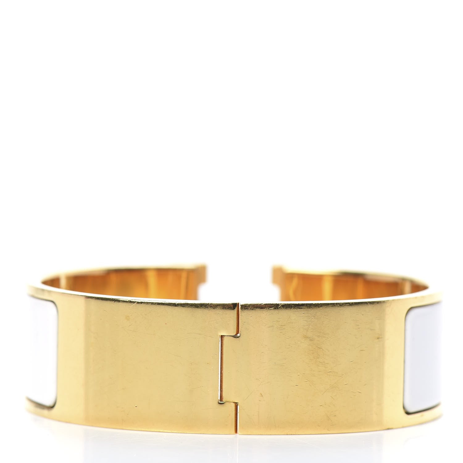 Hermes Enamel Wide Clic Clac H Bracelet GM White 3 of 7