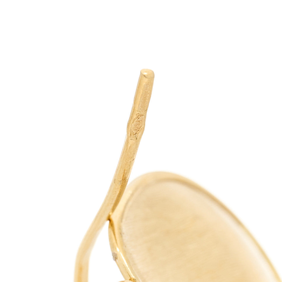 18K Yellow Gold Lunaria Drop Earrings
