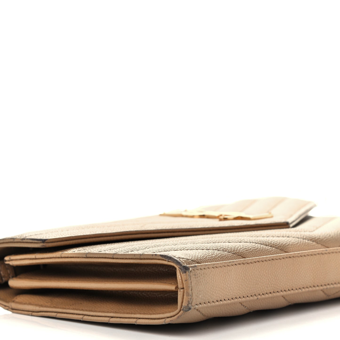 Grain De Poudre Matelasse Chevron Cassandre Chain Wallet Cork