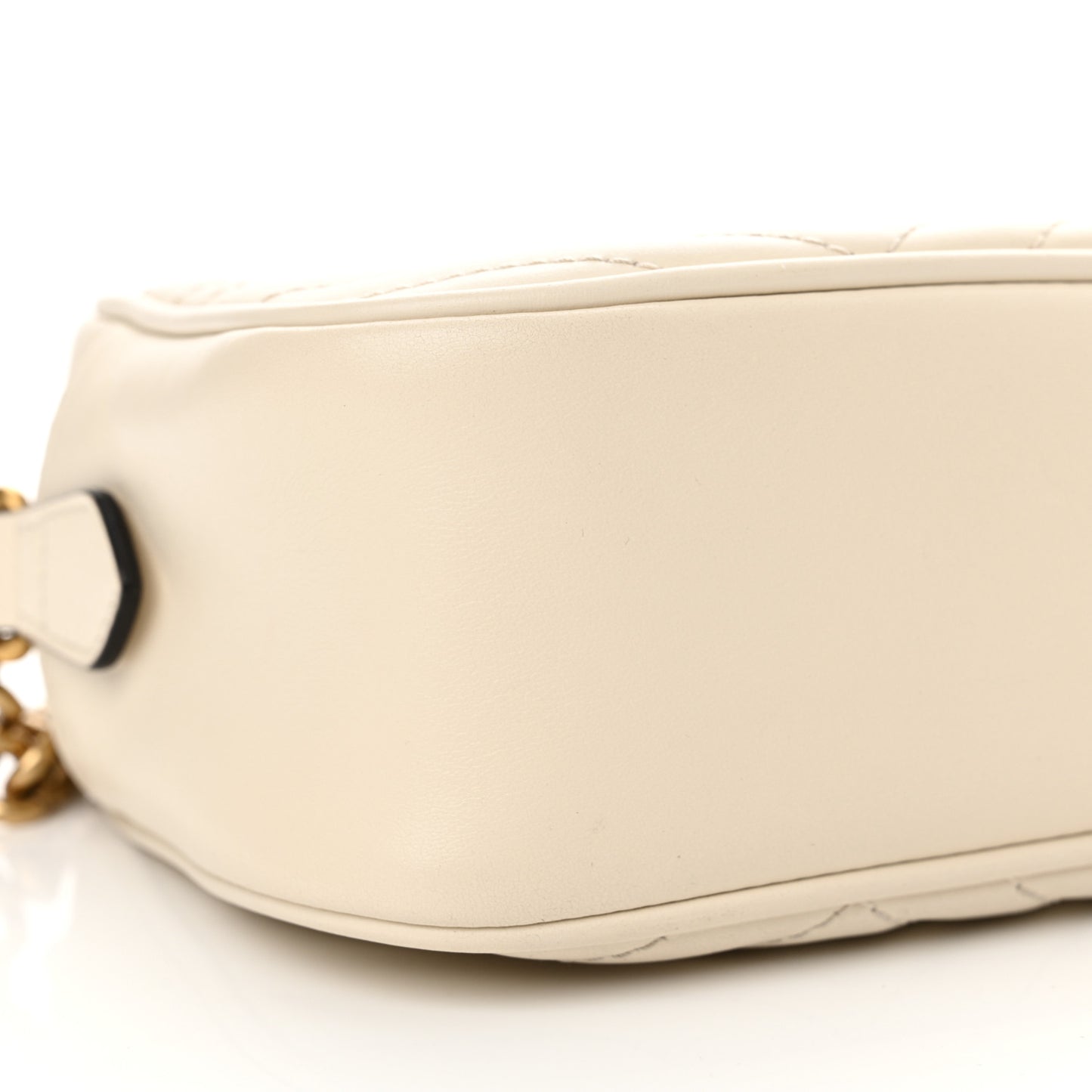 Calfskin Matelasse Small GG Marmont Chain Shoulder Bag White