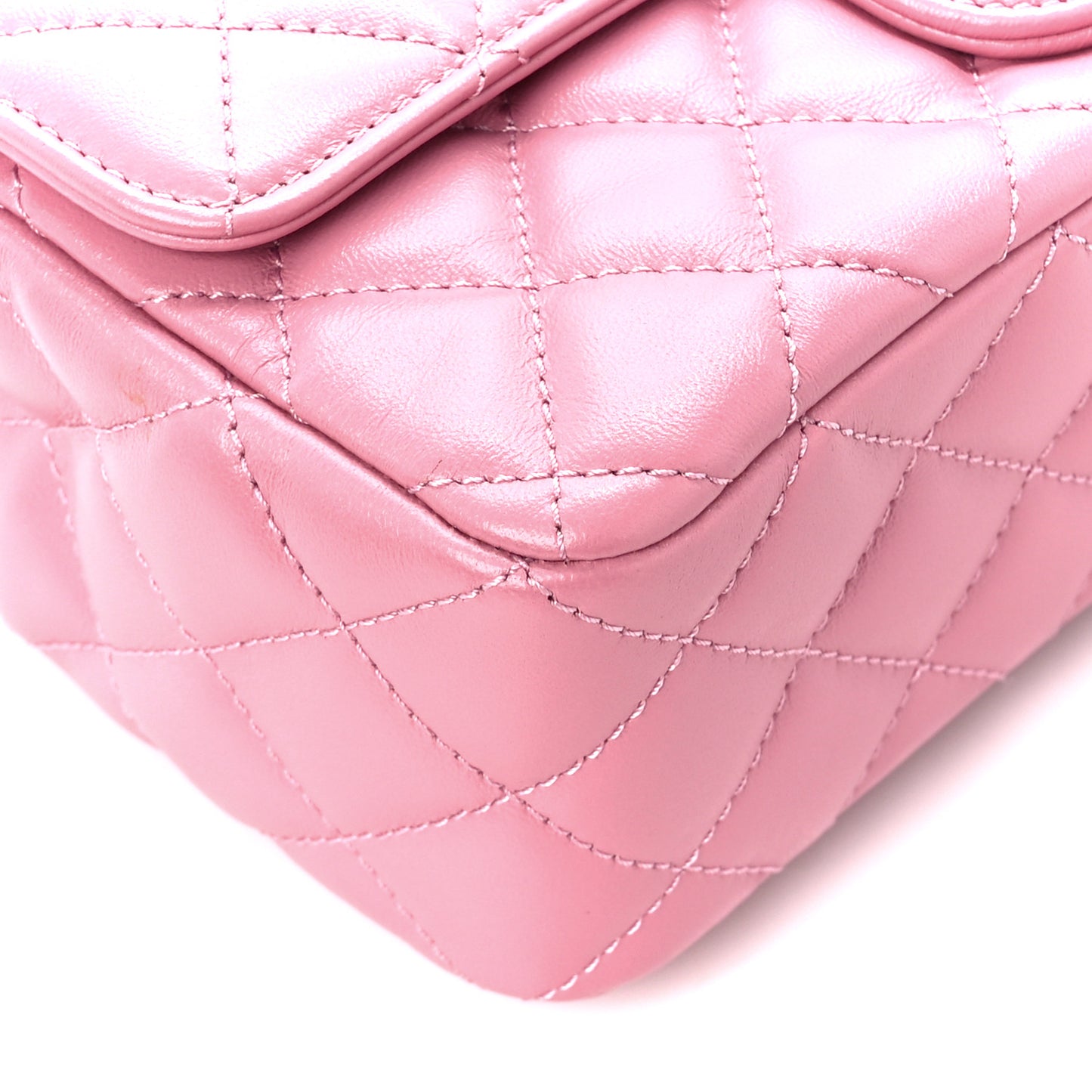 Lambskin Quilted Mini Strass On Top Flap Pink