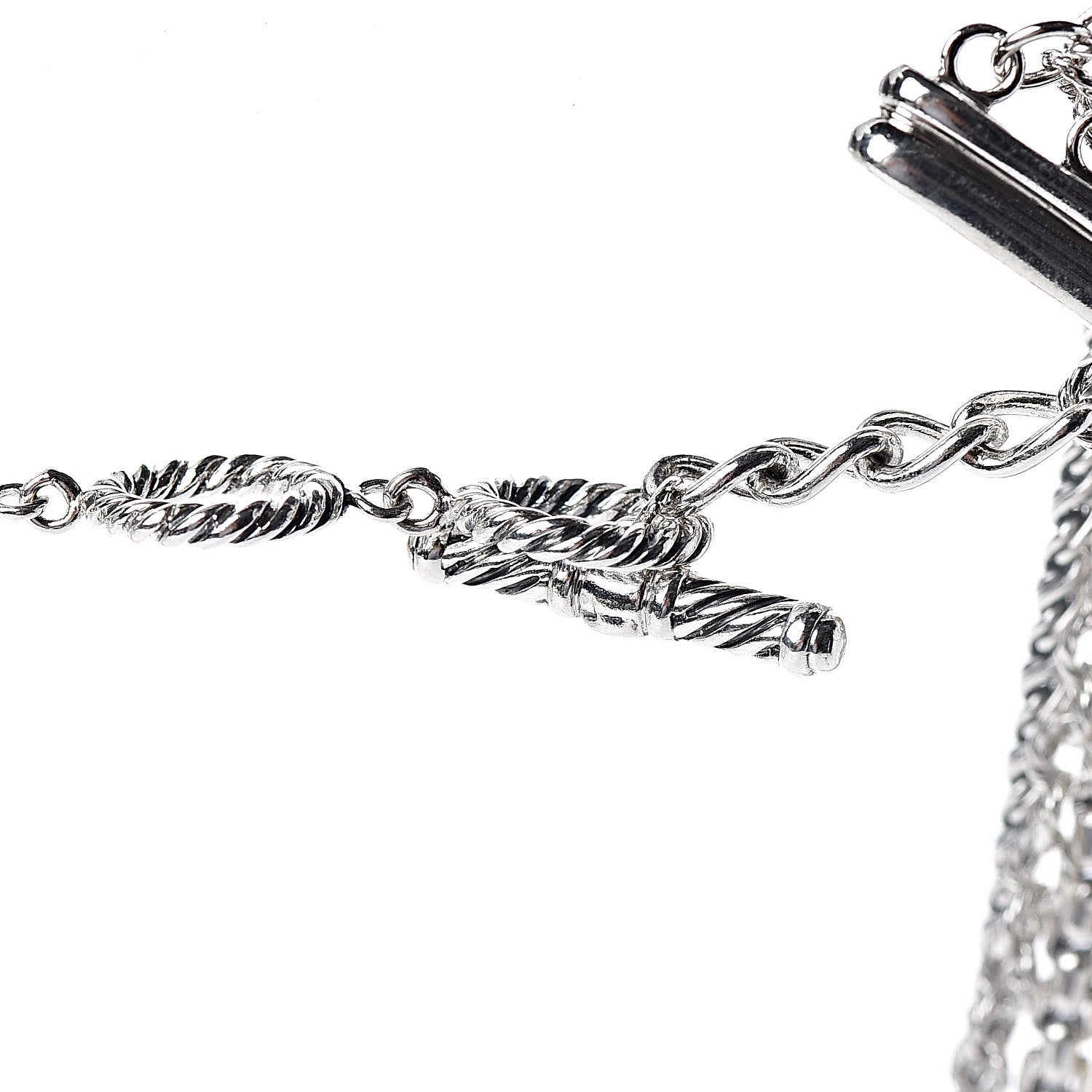 David Yurman Sterling Silver 18K Yellow Gold Multi Chain Necklace 4 of 5