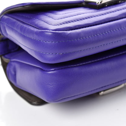 Fendi Shiny Nappa Trapuntata Micro Double Baguette Purple 5 of 10
