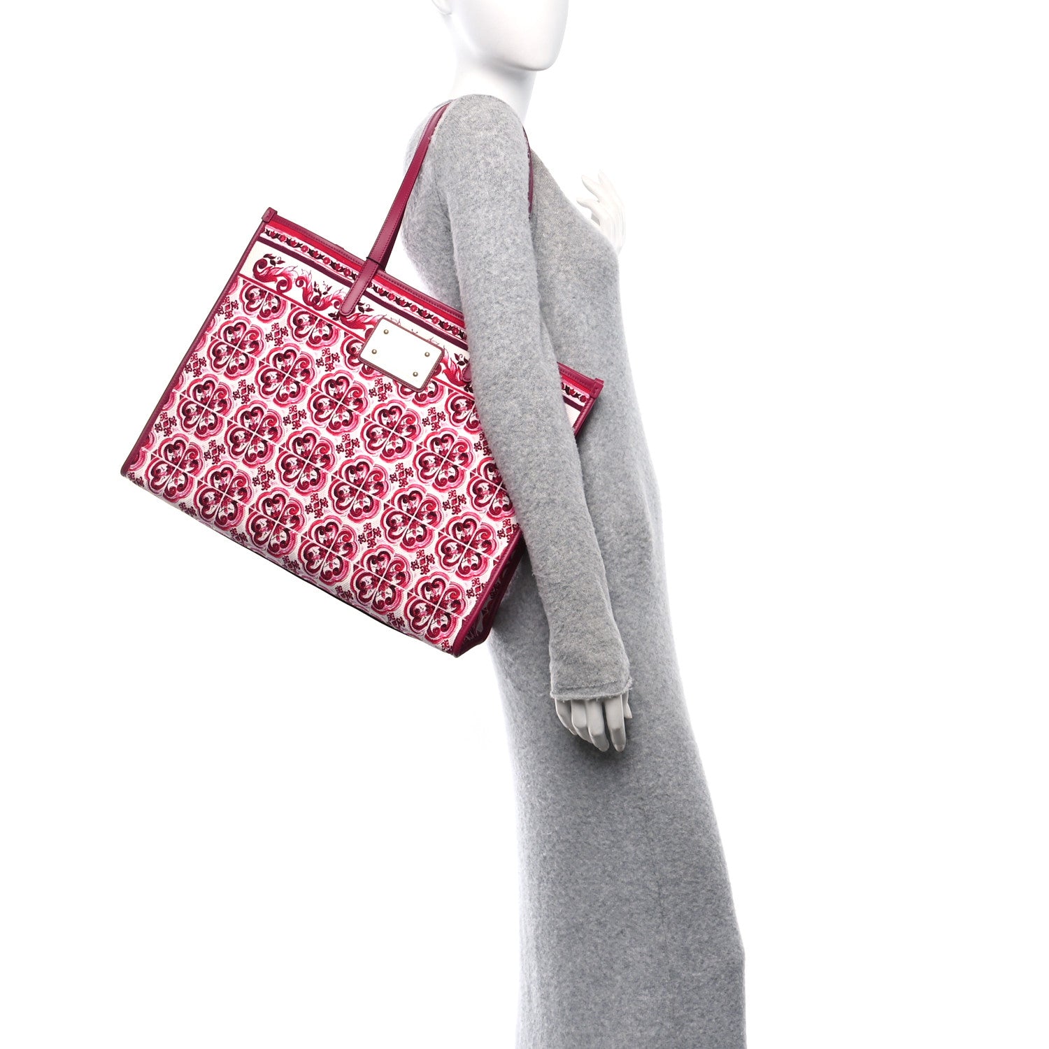Dolce & Gabbana Canvas Large Shopper Tote Fucsia Multicolor 2 of 9