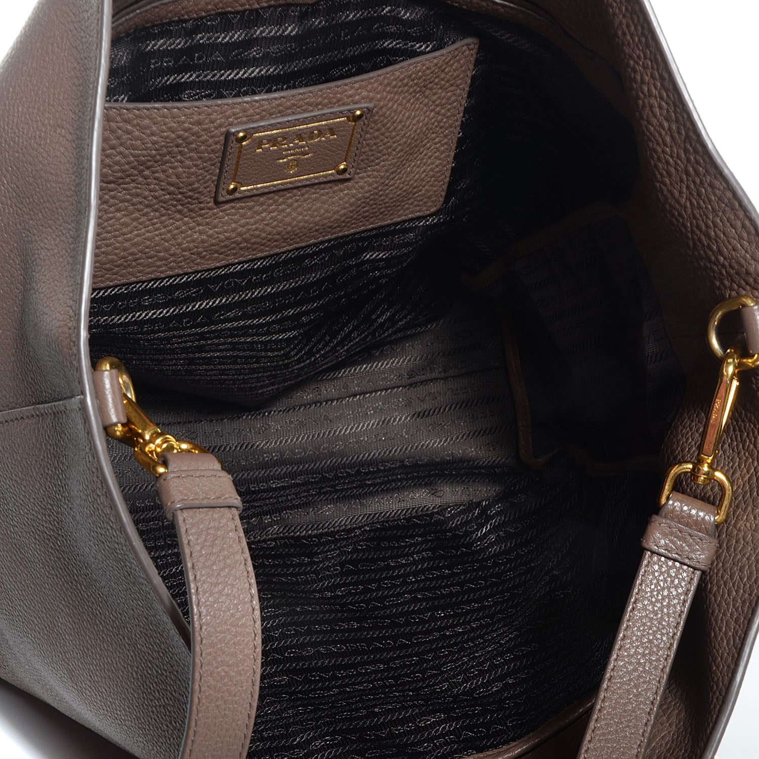 Prada Vitello Daino Shopping Tote Bambu 6 of 11