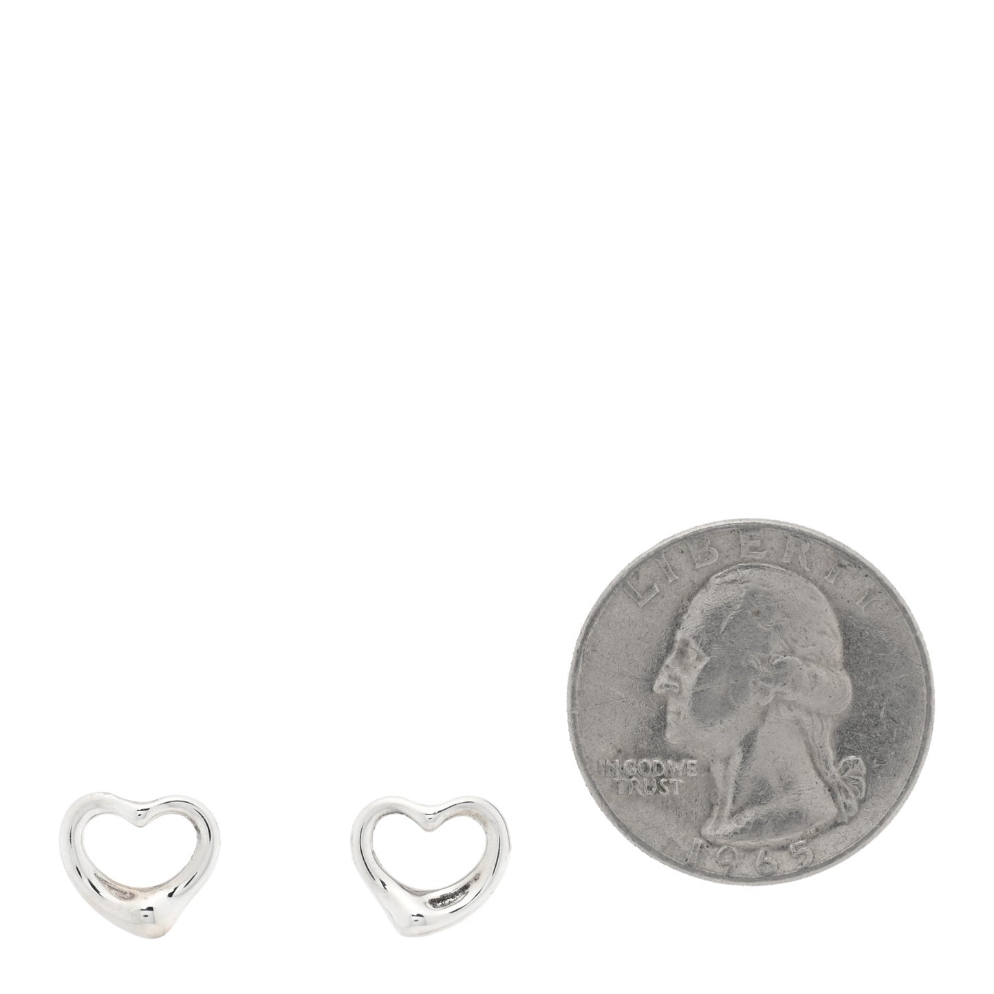 Sterling Silver Elsa Peretti 11mm Open Heart Earrings