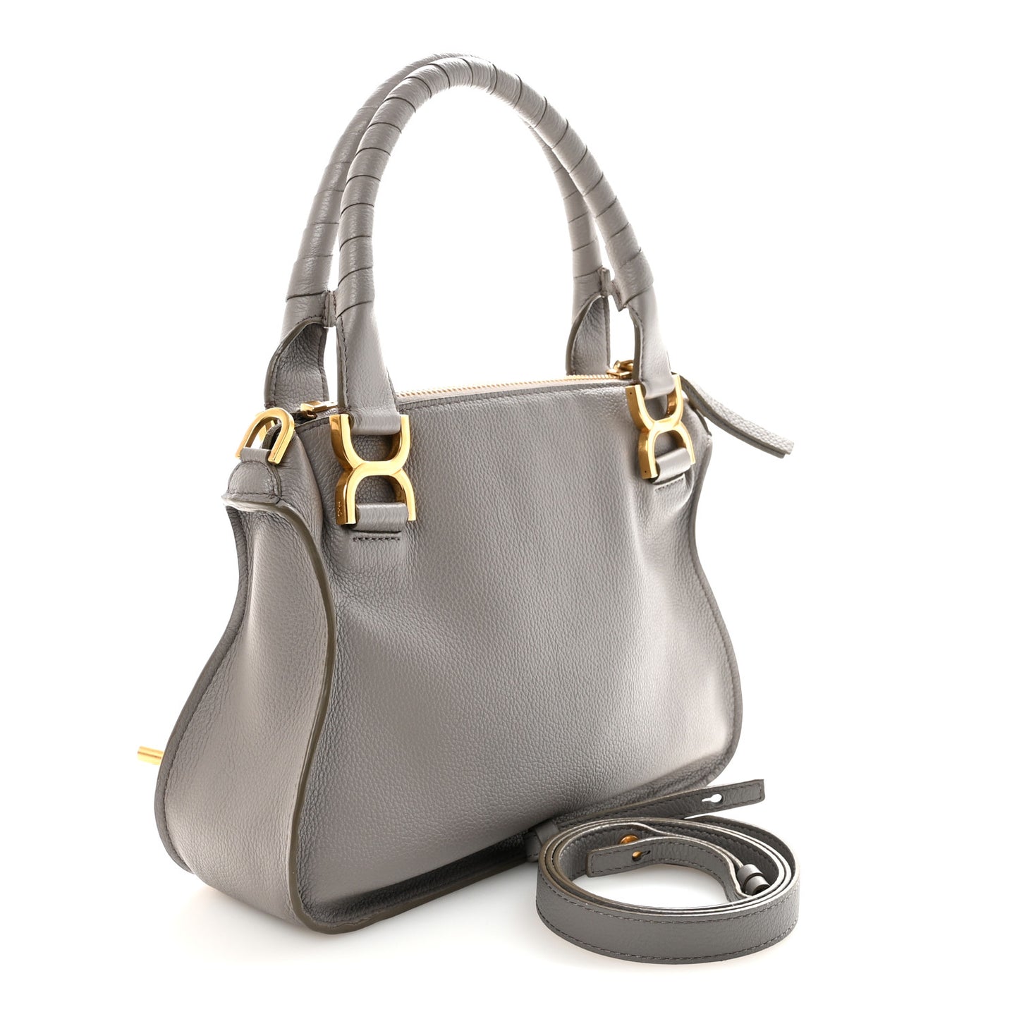 Calfskin Small Marcie Satchel Cashmere Grey