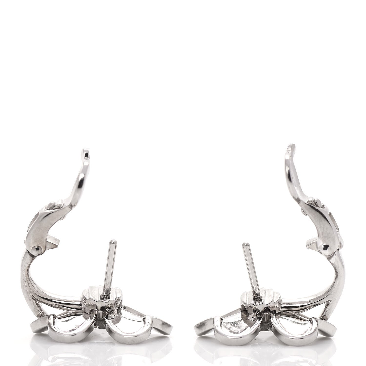Van Cleef & Arpels 18K White Gold Diamond Small Frivole Earrings 3 of 6