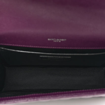 Saint Laurent Grain De Poudre Textured Mixed Matelasse Triquilt Medium Monogram Satchel Lilac 6 of 10