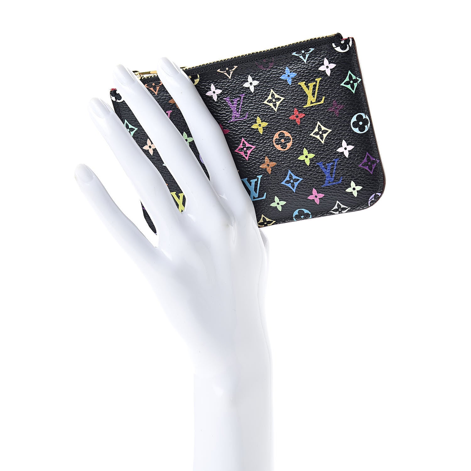 Louis Vuitton Monogram Multicolor Key Pouch Black Grenade 2 of 9