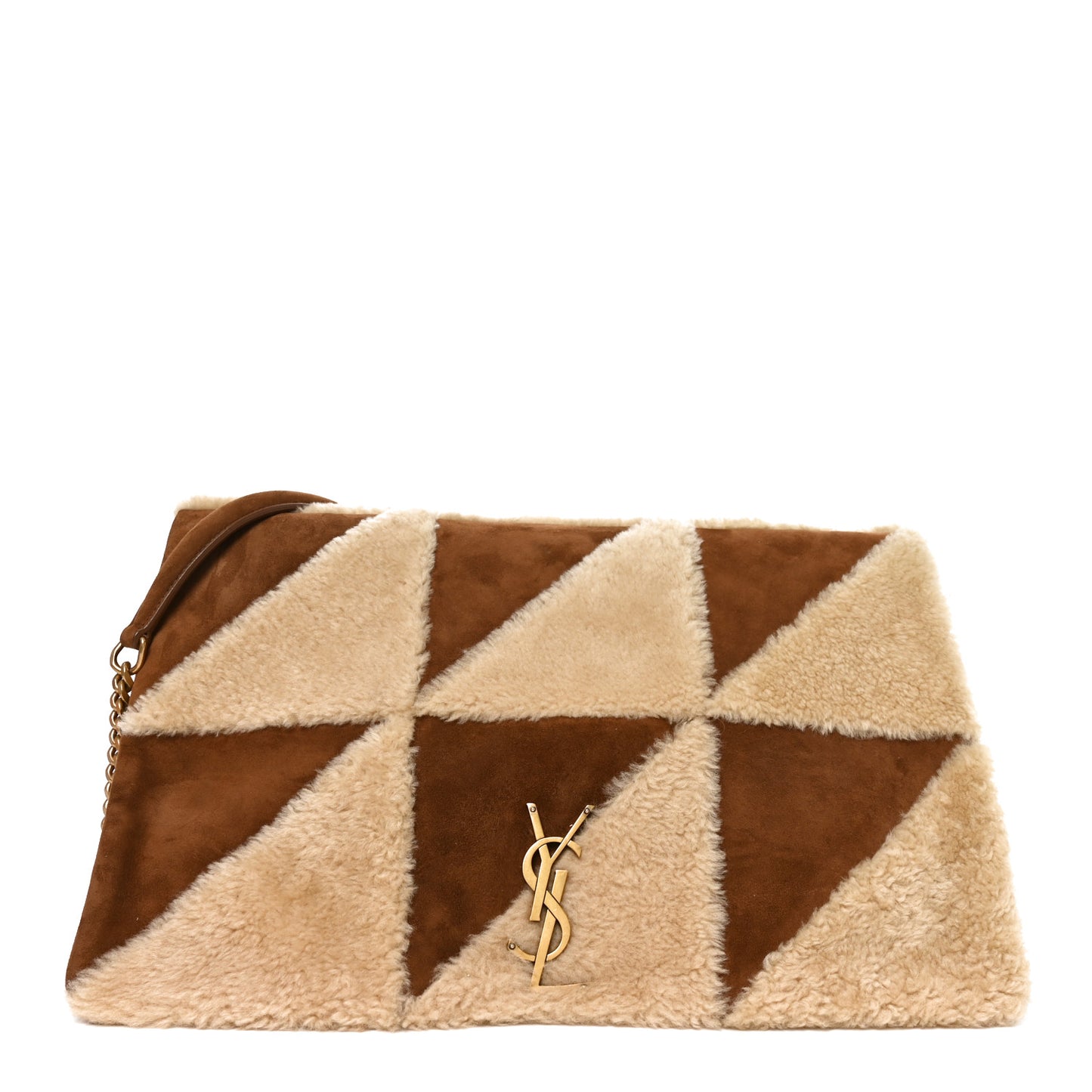 Suede Shearling Patchwork Monogram Giant Jamie Brown Beige
