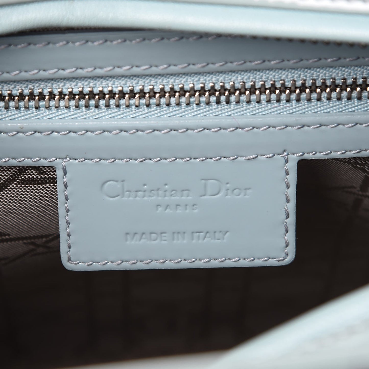 Patent Cannage Large Lady Dior Light Blue