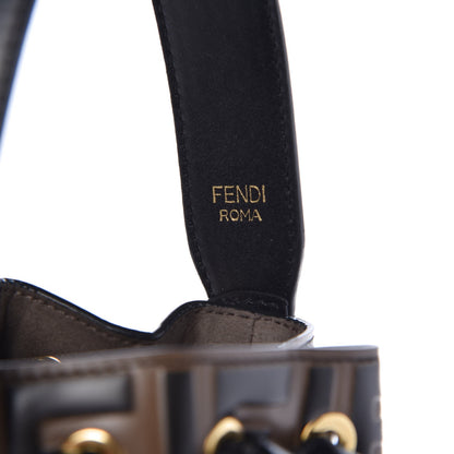 Fendi Vitello Liberty F is Fendi Bi-Color FF 1974 Embossed Mini Mon Tresor Bucket Bag Maya Black 9 of 9