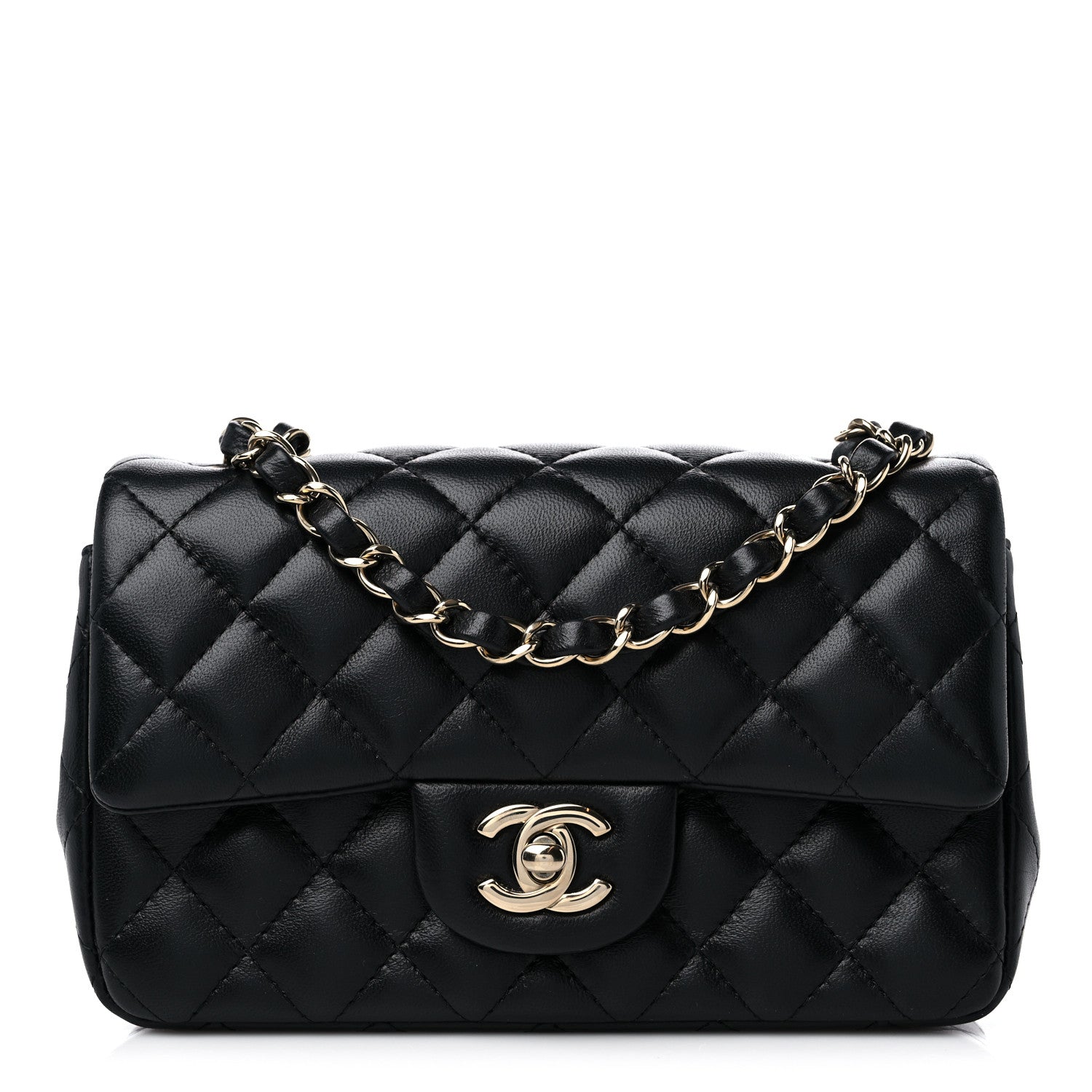 Chanel Lambskin Quilted Mini Rectangular Flap Black 1 of 10