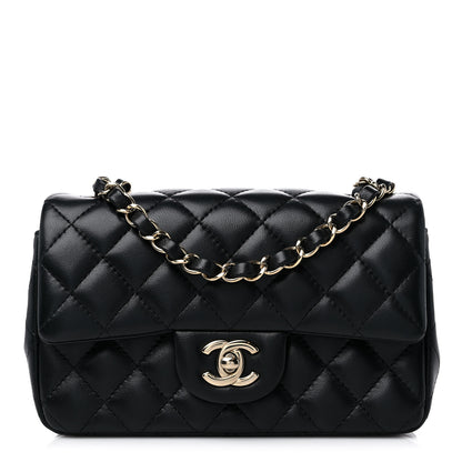 Chanel Lambskin Quilted Mini Rectangular Flap Black 1 of 10