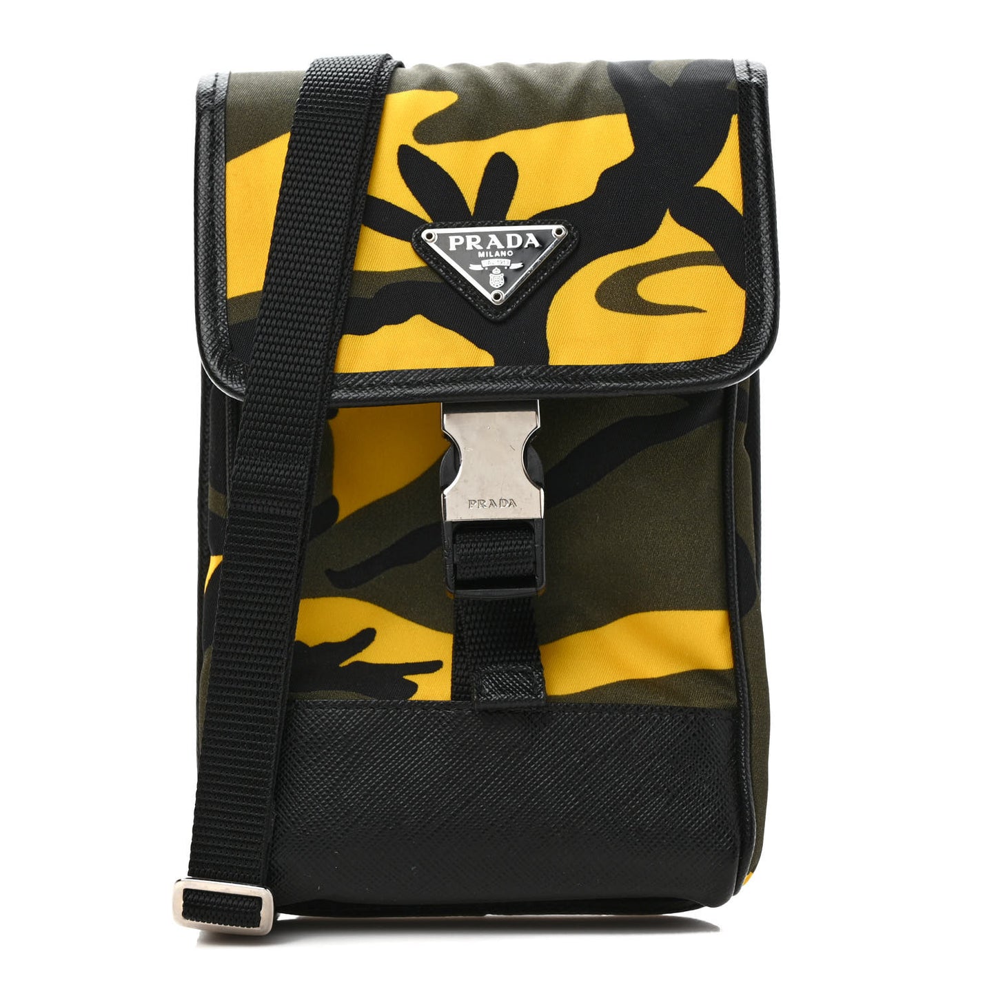 Tessuto Nylon Saffiano Camouflage Print Crossbody Militare