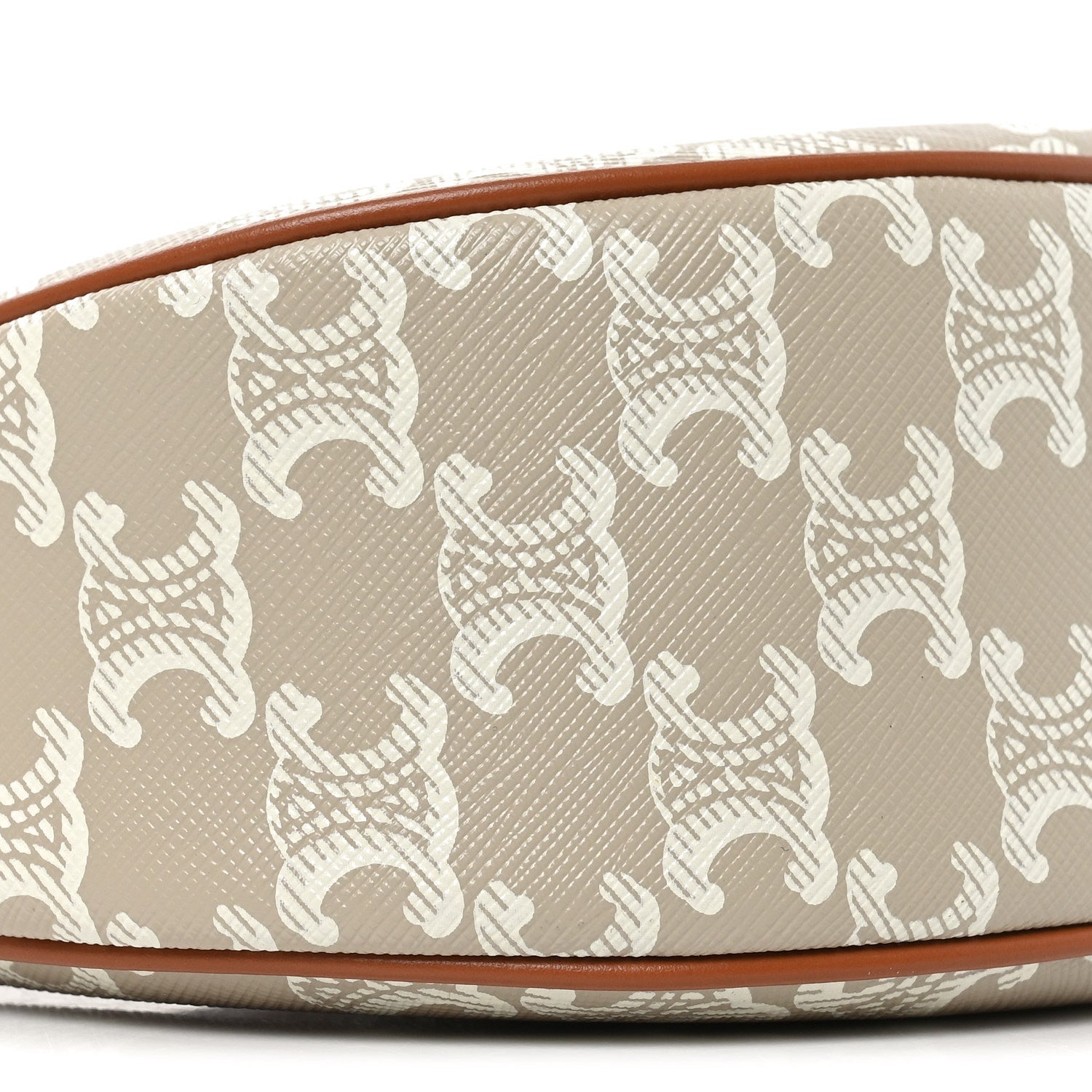 Celine Canvas Calfskin Ava Triomphe Shoulder Bag Grege 8 of 9