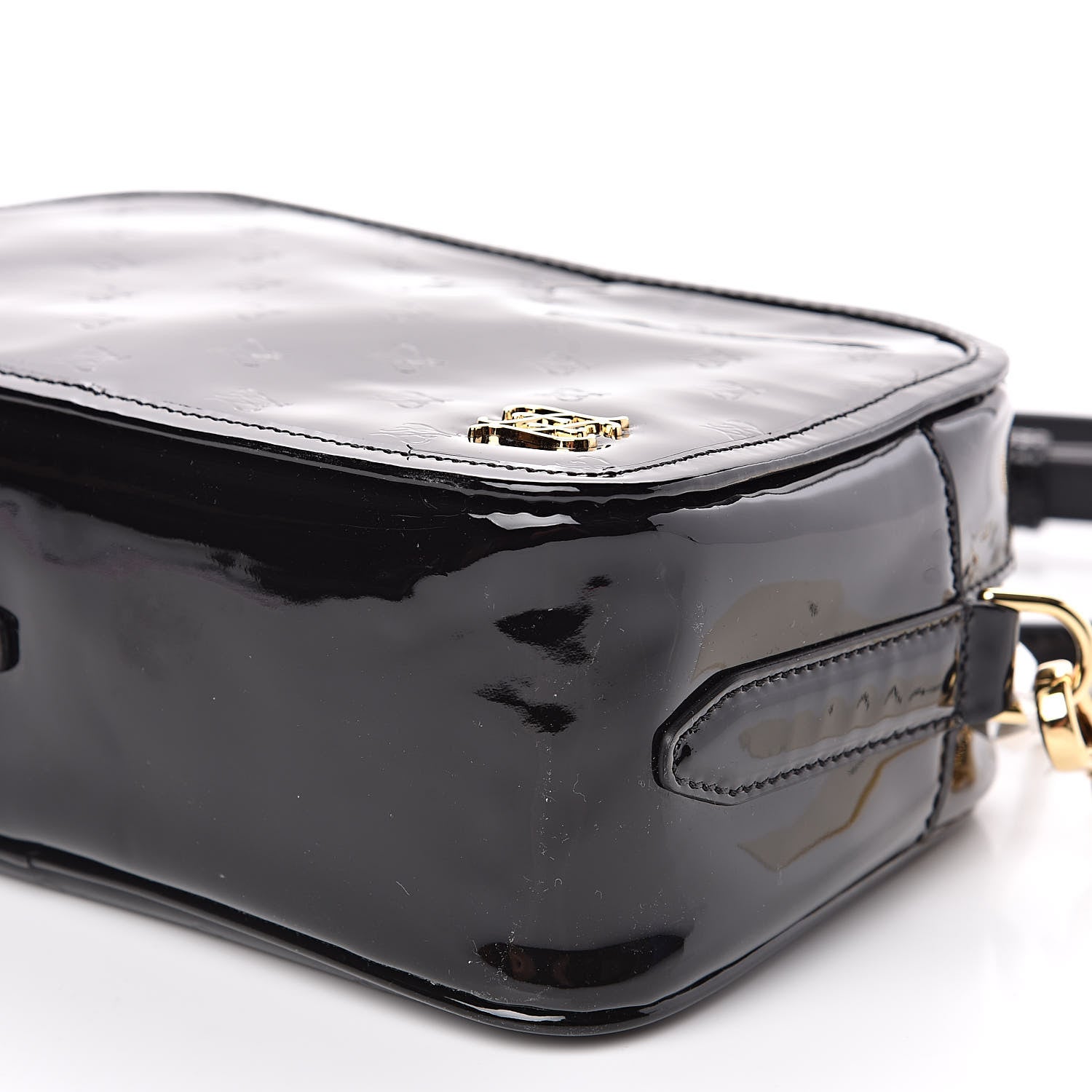 Fendi Vitello Vernice Mou Karligraphy Embossed Camera Case Black 8 of 8