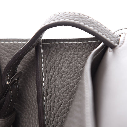 Hermes Taurillon Clemence Halzan 31 GM Etain 9 of 13