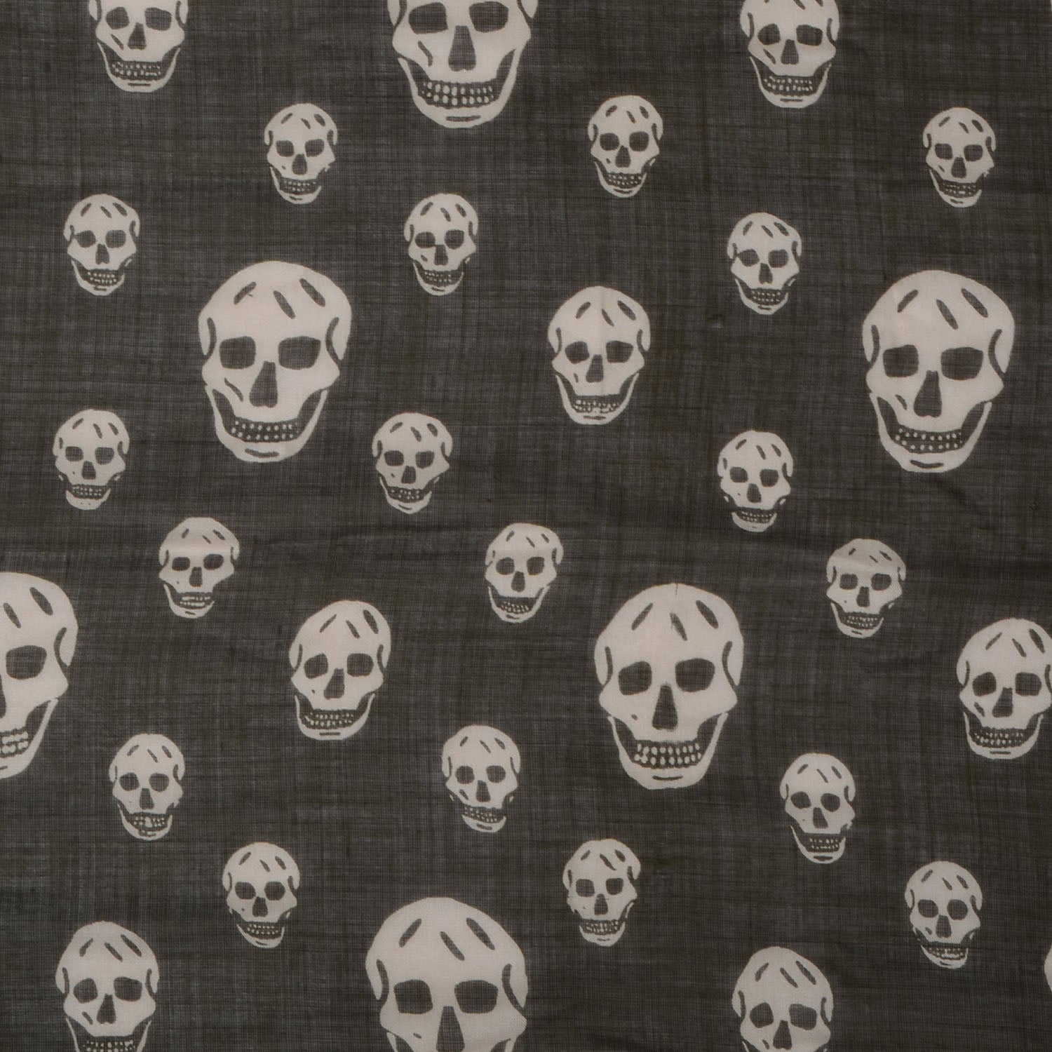 Alexander McQueen Wool Silk Cashmere Skull Scarf Black Ivory 1 of 6