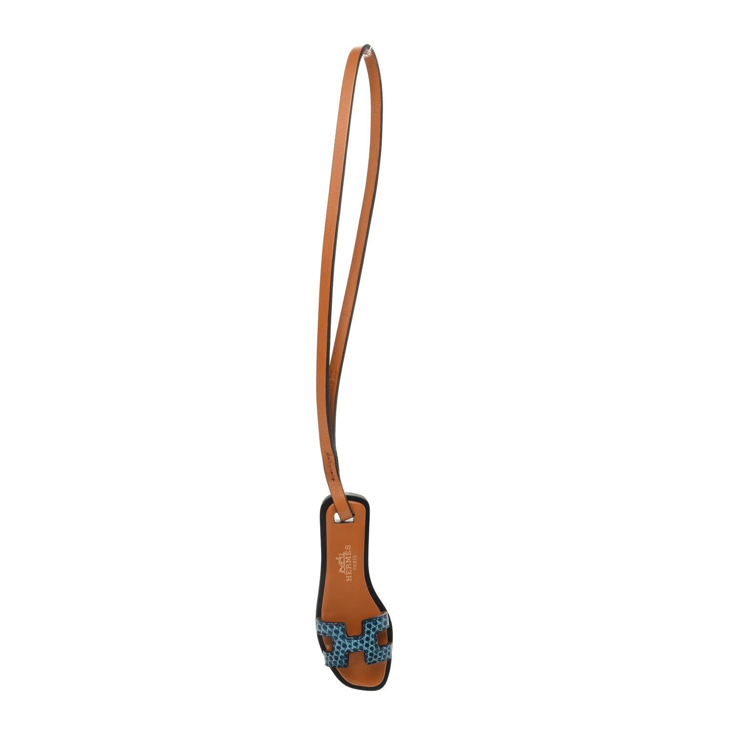 Hermes Polished Niloticus Lizard Butler Calfskin Hunter Oran Nano Bag Charm Bleu Petrole Naturel 1 of 4