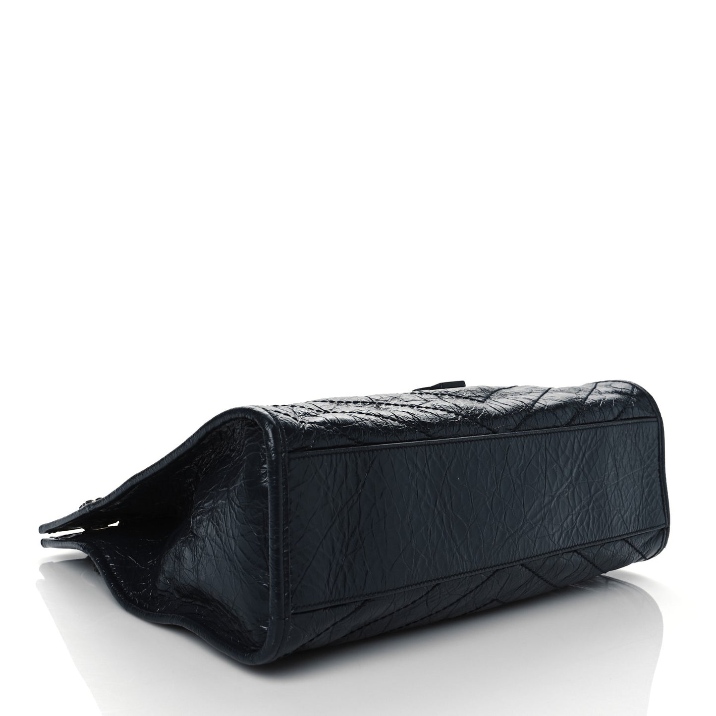 Crinkled Calfskin Matelasse Monogram Medium Niki Shopper Tote Deep Marine