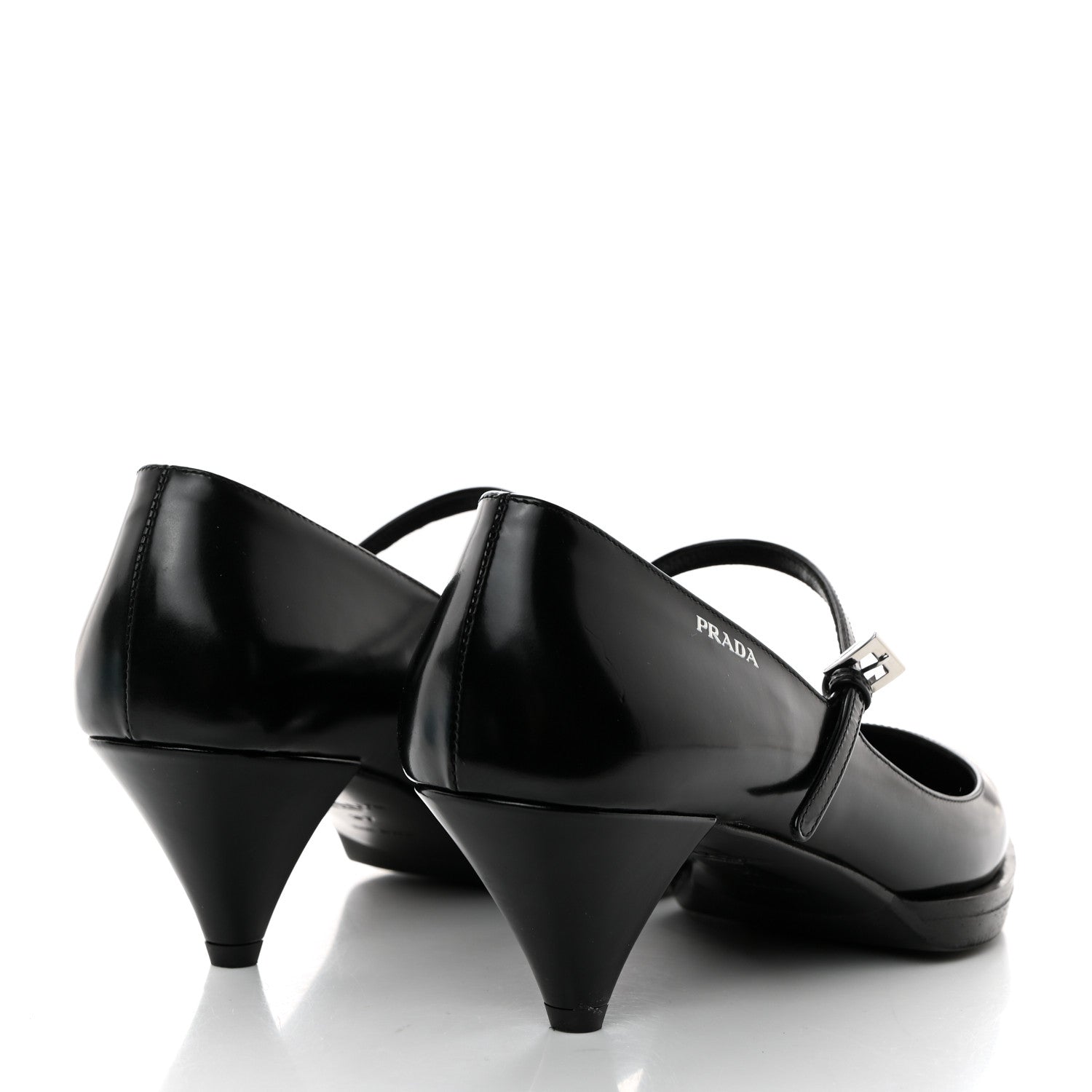 Prada Spazzolato Mary Jane 45mm Pumps 37 Black 4 of 7