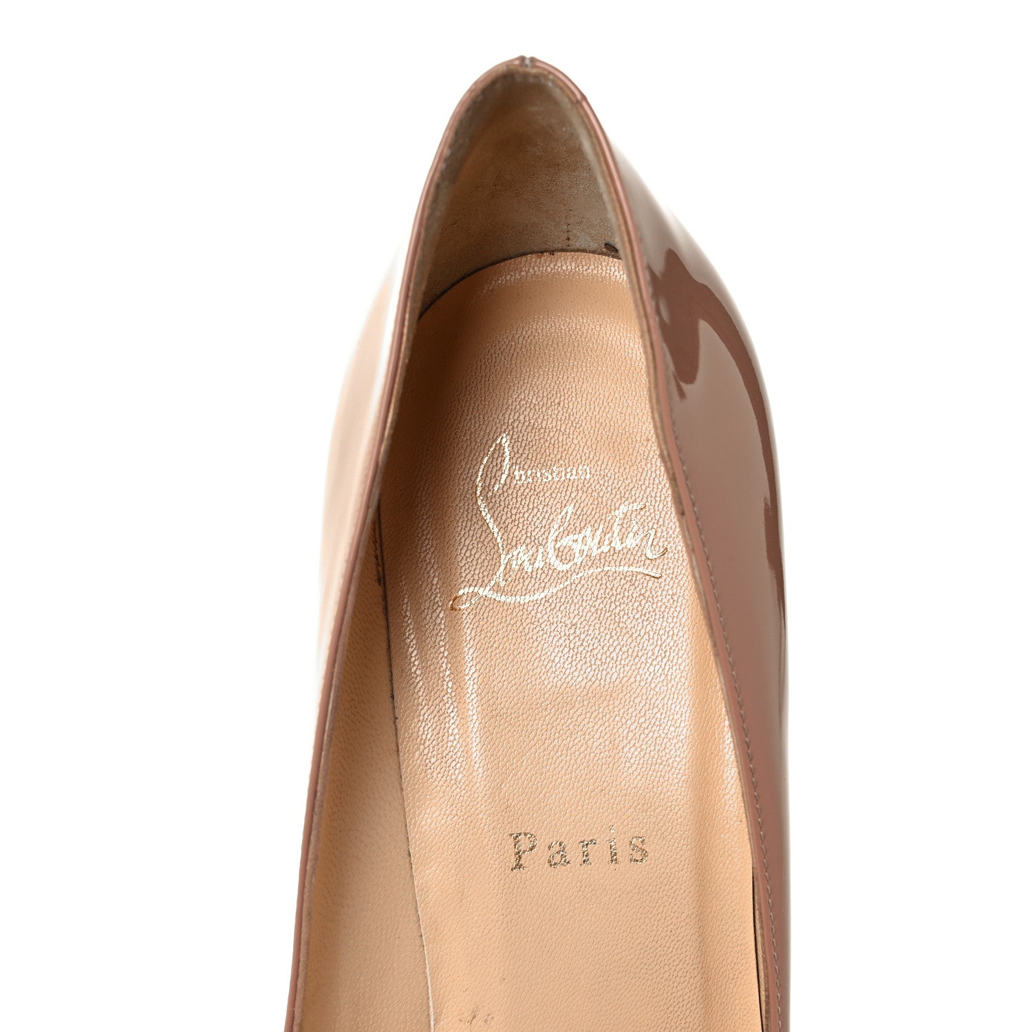 Christian Louboutin Patent Pigalle Follies 100 Pumps 38.5 Nude 7 of 9