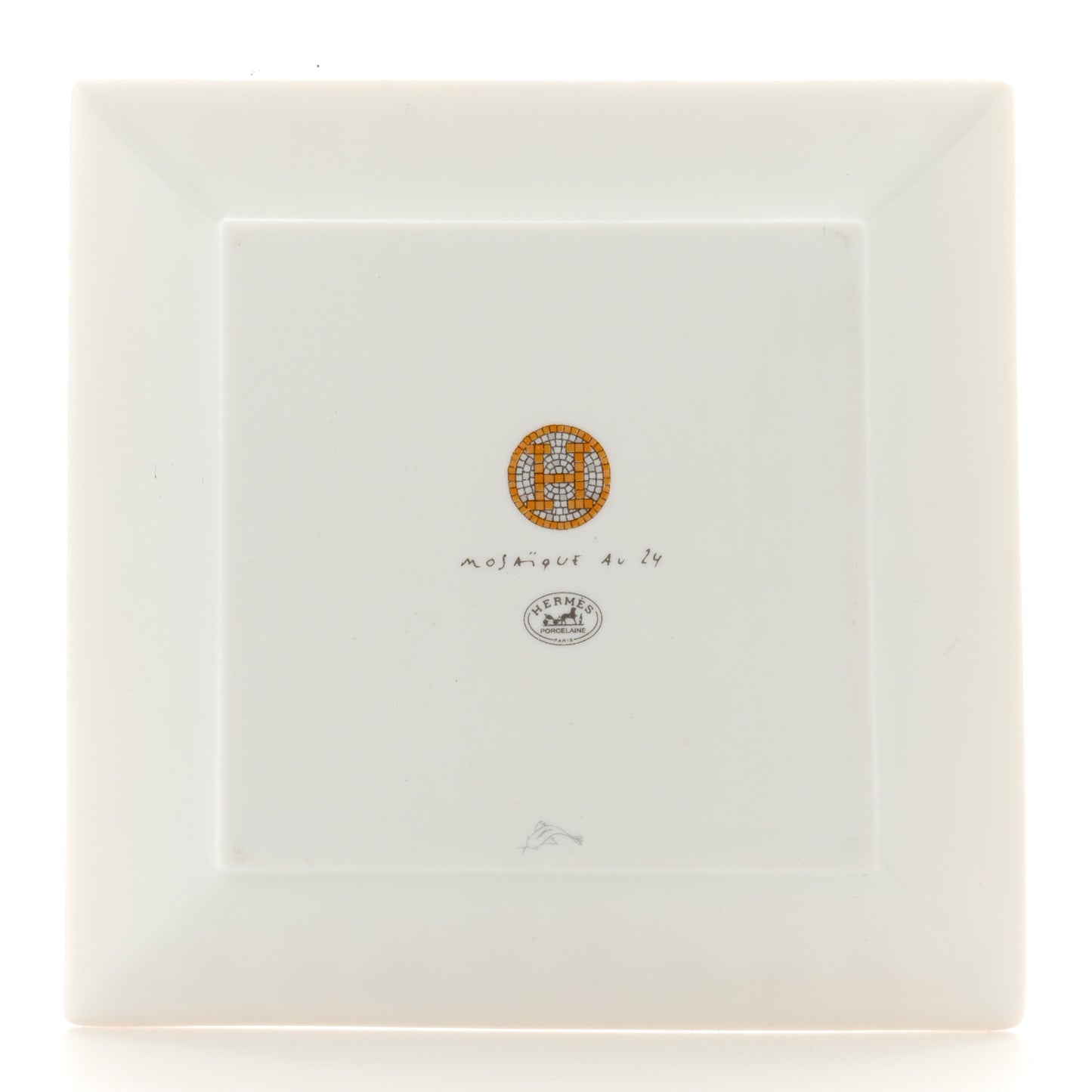 Porcelain Mosaique Au 24 Set of 5 Square Plates Gold