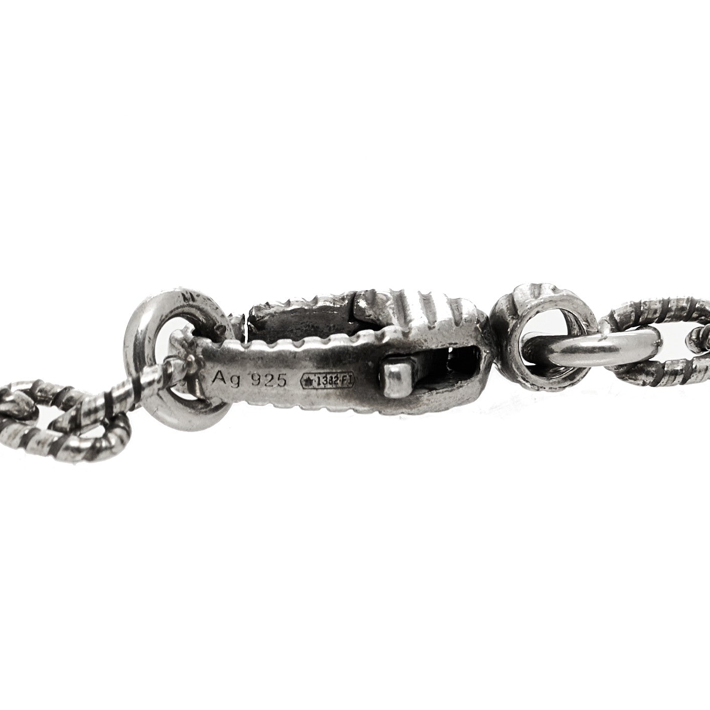 Sterling Silver Small Textured Interlocking G Pendant Necklace