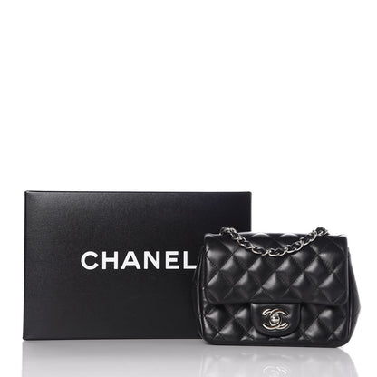 Chanel Lambskin Quilted Mini Square Flap Black 7 of 8